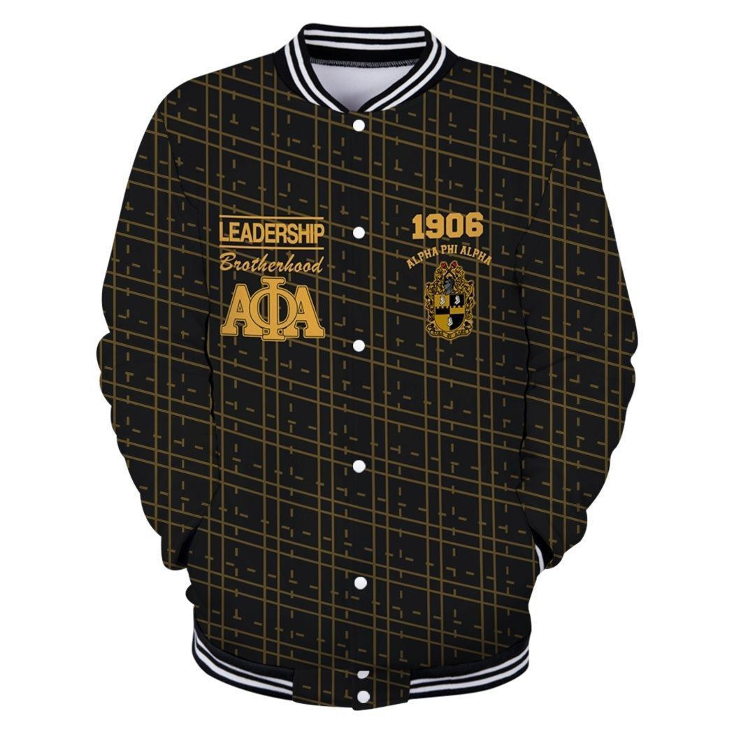 Fraternity Jacket - Alpha Phi Alpha Plaid Baseball Jacket