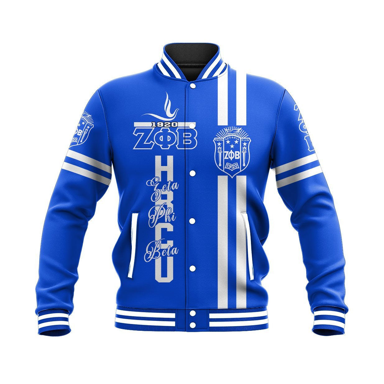 Sorority Jacket - HBCU Zeta Phi Beta Dove Baseball Jacket
