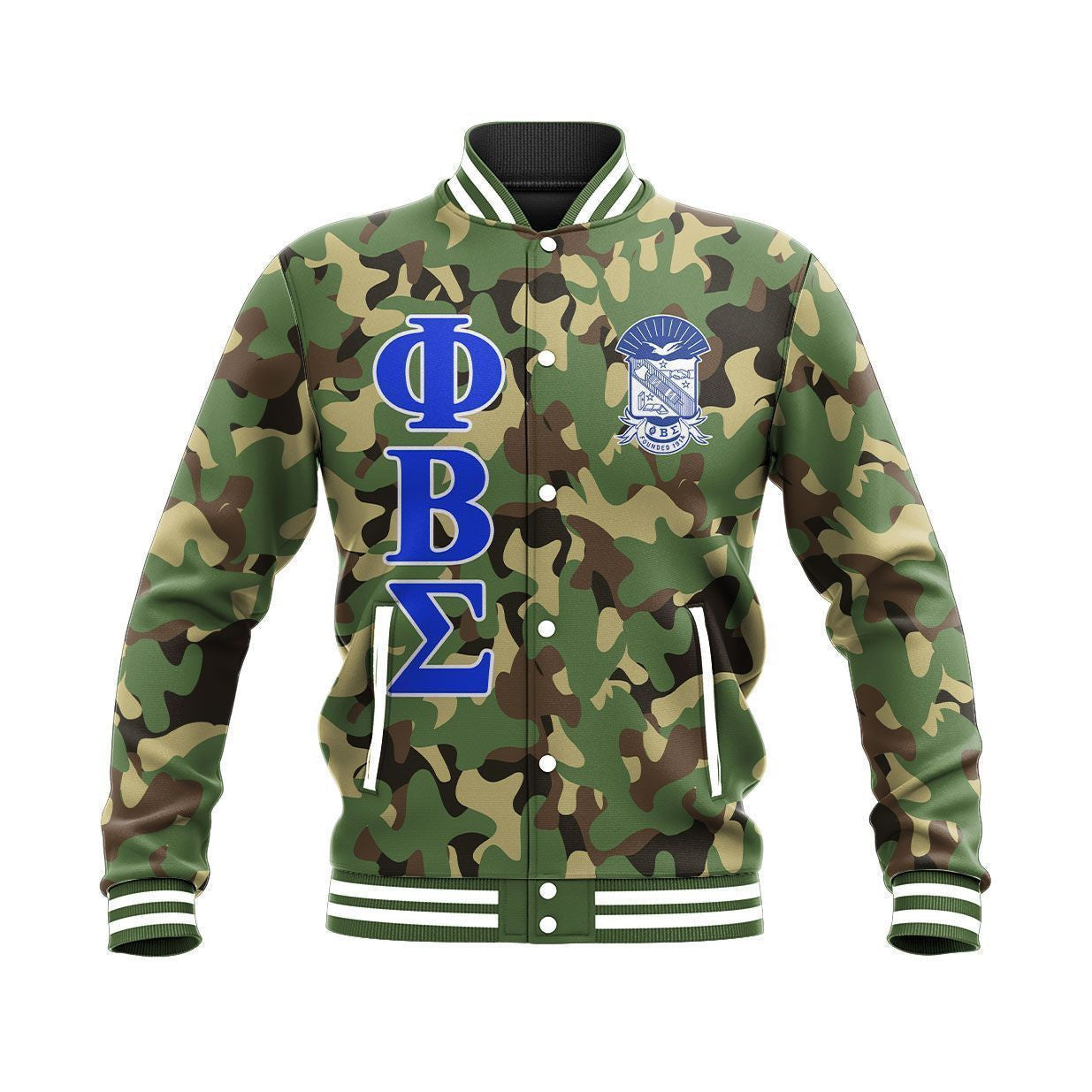 Fraternity Jacket - Military Phi Beta Sigma Baseball Jacket
