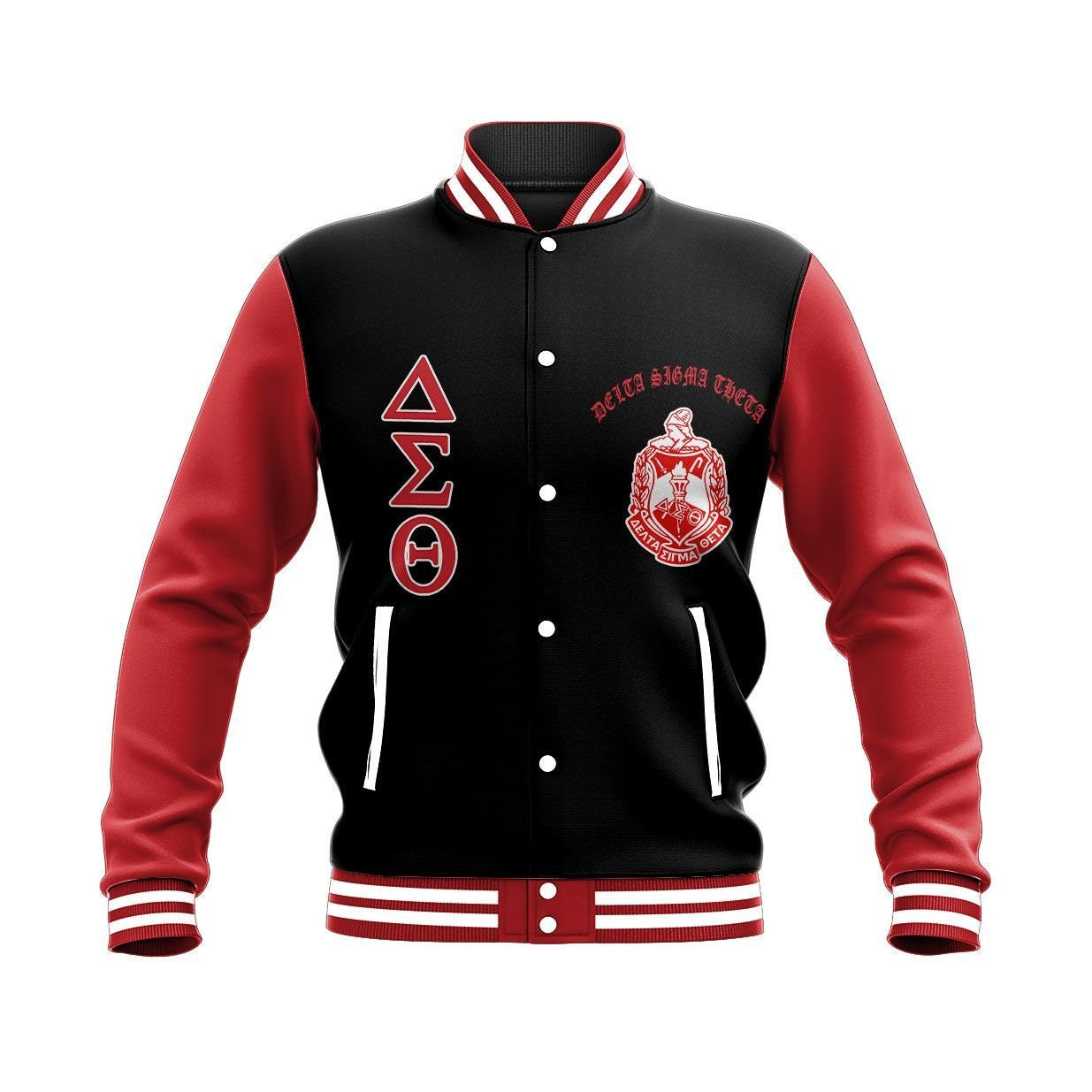 Sorority Jacket - Elephant Delta Sigma Theta Sorority Baseball Jacket