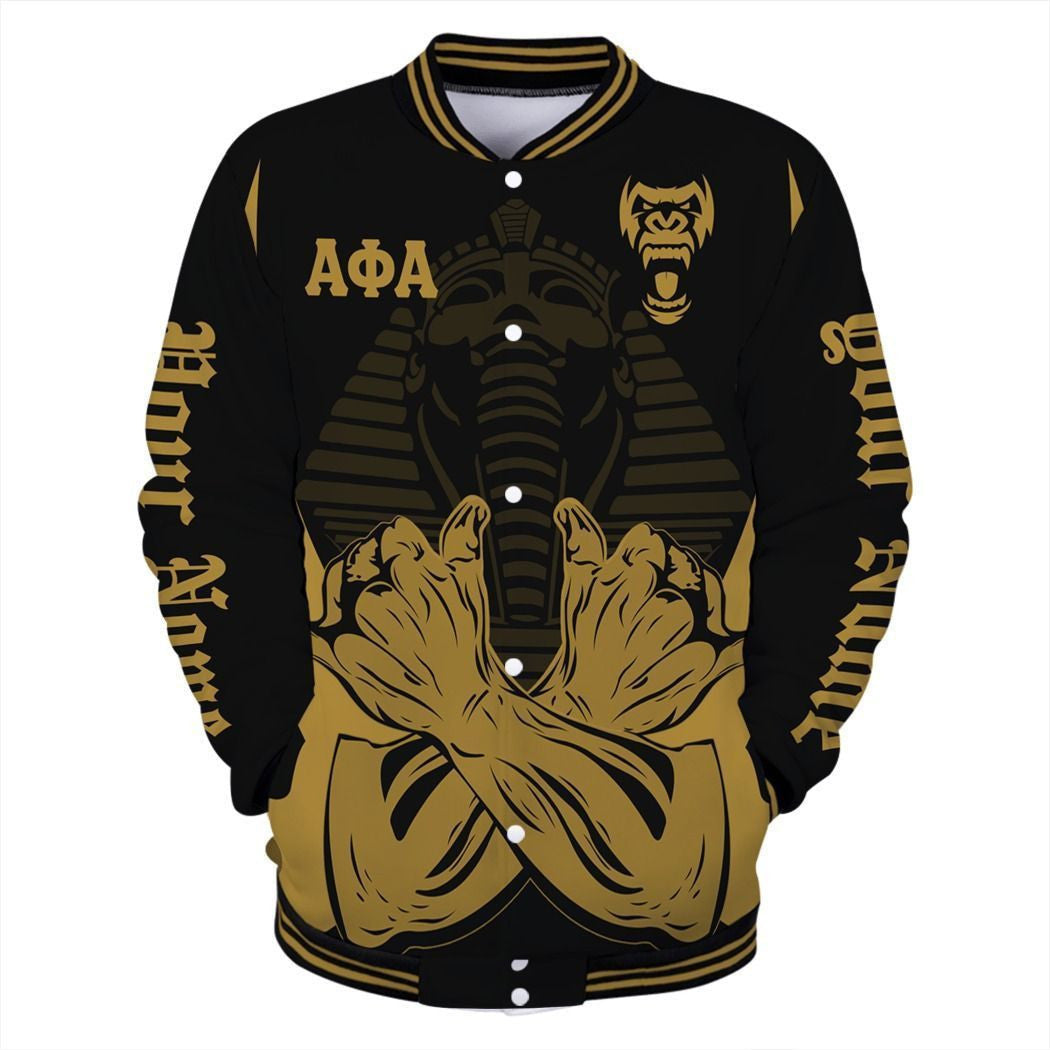 Fraternity Jacket - Alpha Phi Alpha Rocks And Rolls Baseball Jacket