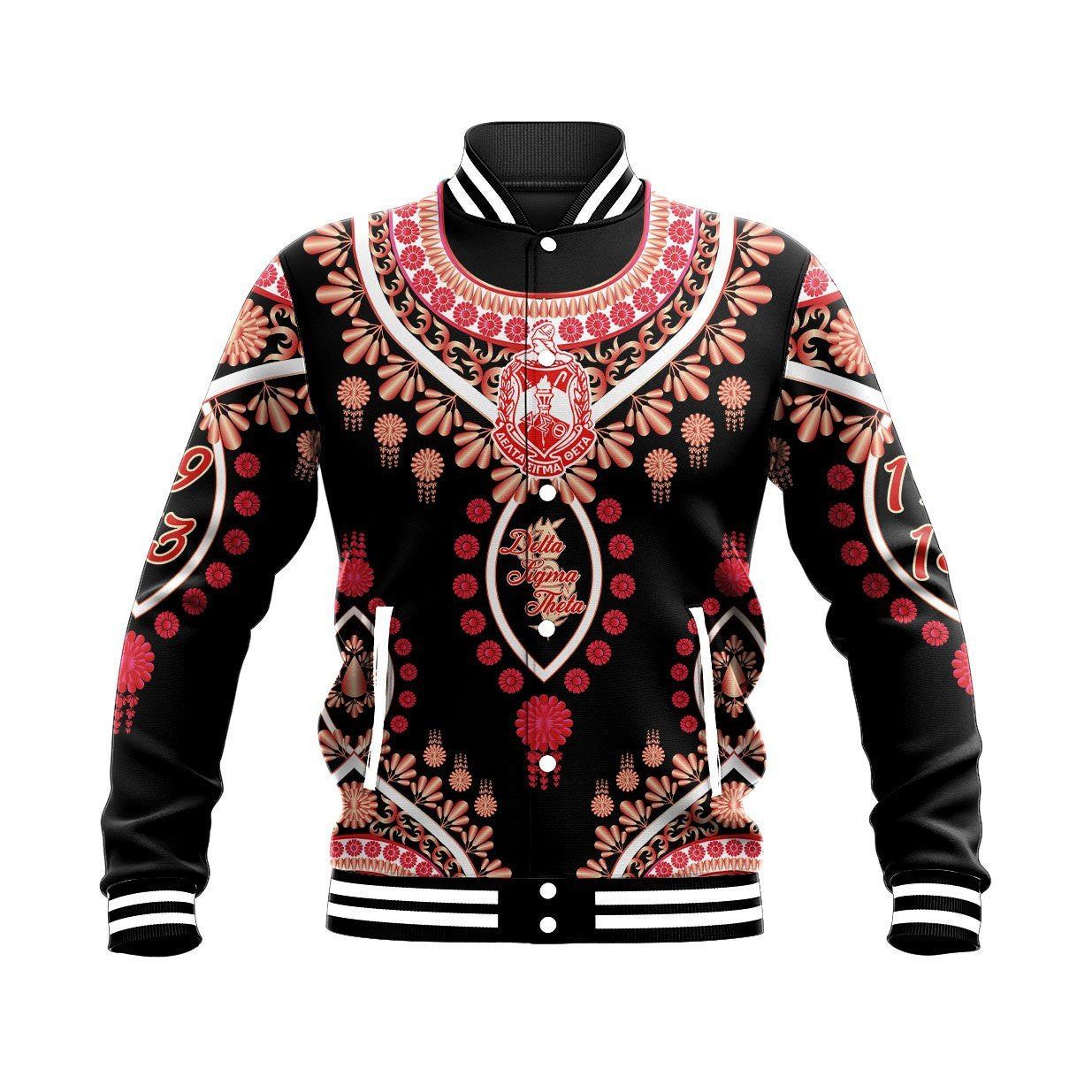 Sorority Jacket - Delta Sigma Theta Soro Dashiki Baseball Jacket