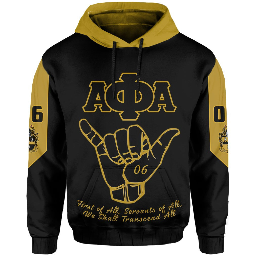 Alpha Phi Alpha Motto Hoodie Hand Sign and Great Sphinx J5