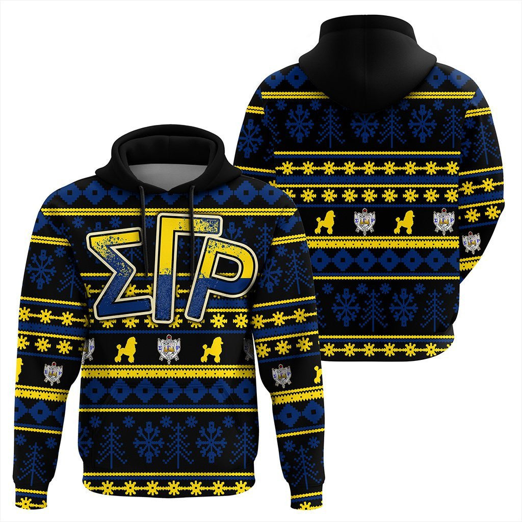 Sorority Hoodie - Sigma Gamma Rho Christmas Splatters Pullover Hoodie