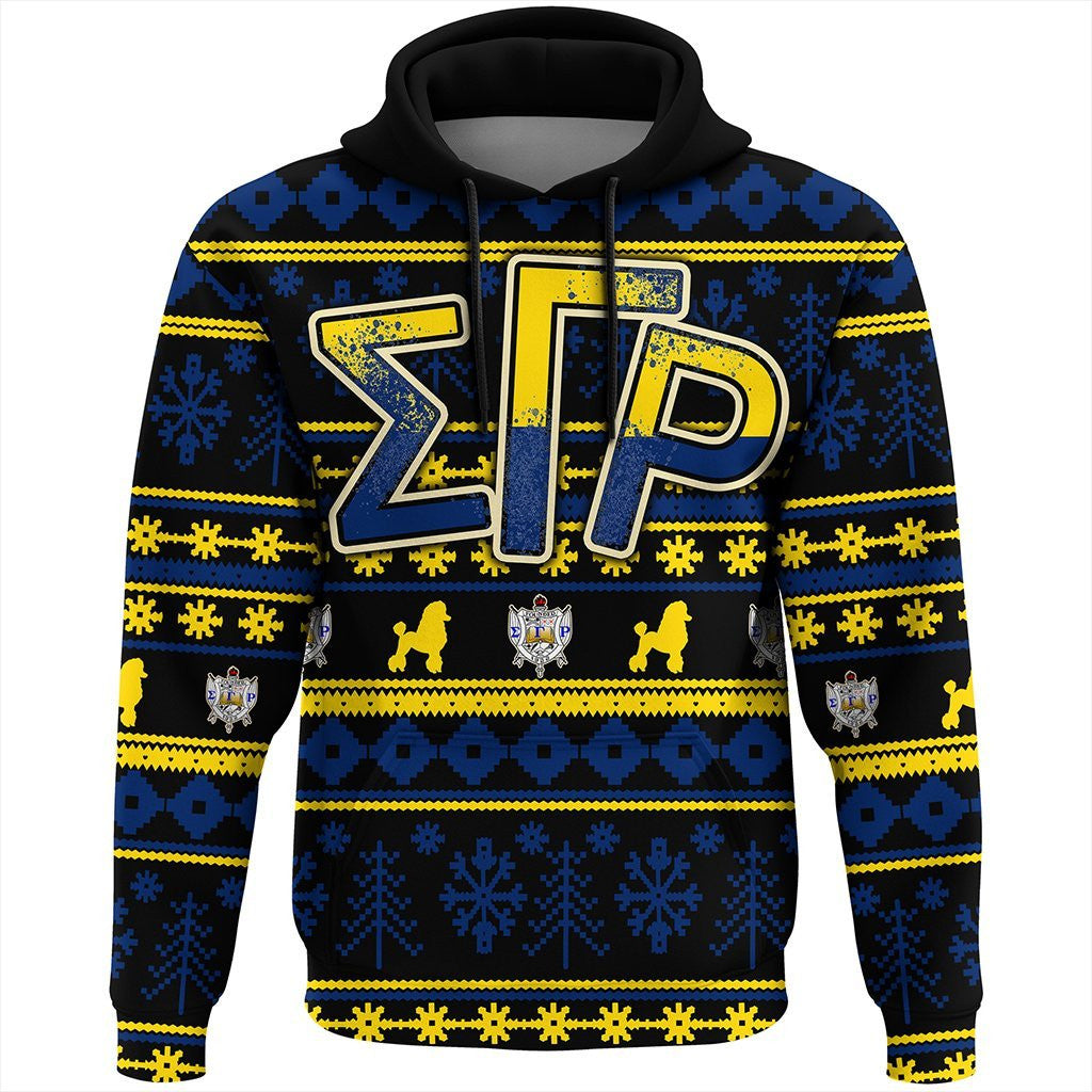 Sorority Hoodie - Sigma Gamma Rho Christmas Splatters Pullover Hoodie