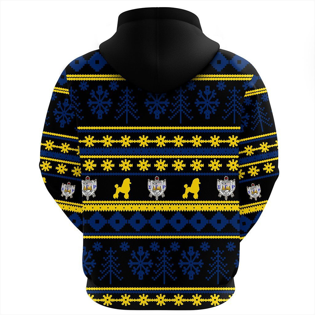 Sorority Hoodie - Sigma Gamma Rho Christmas Splatters Pullover Hoodie