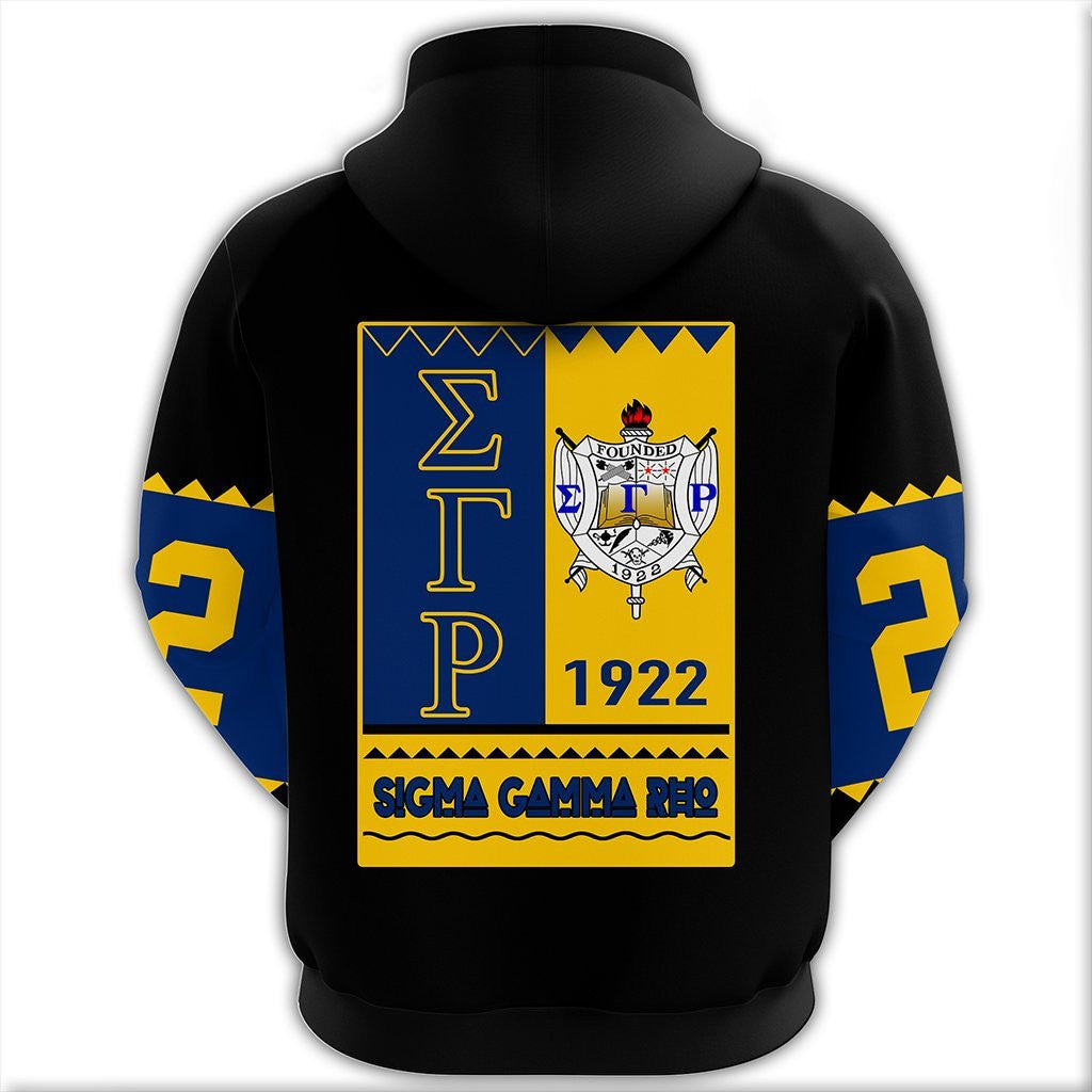 Sorority Hoodie - Sigma Gamma Rho Black Style Pullover Hoodie