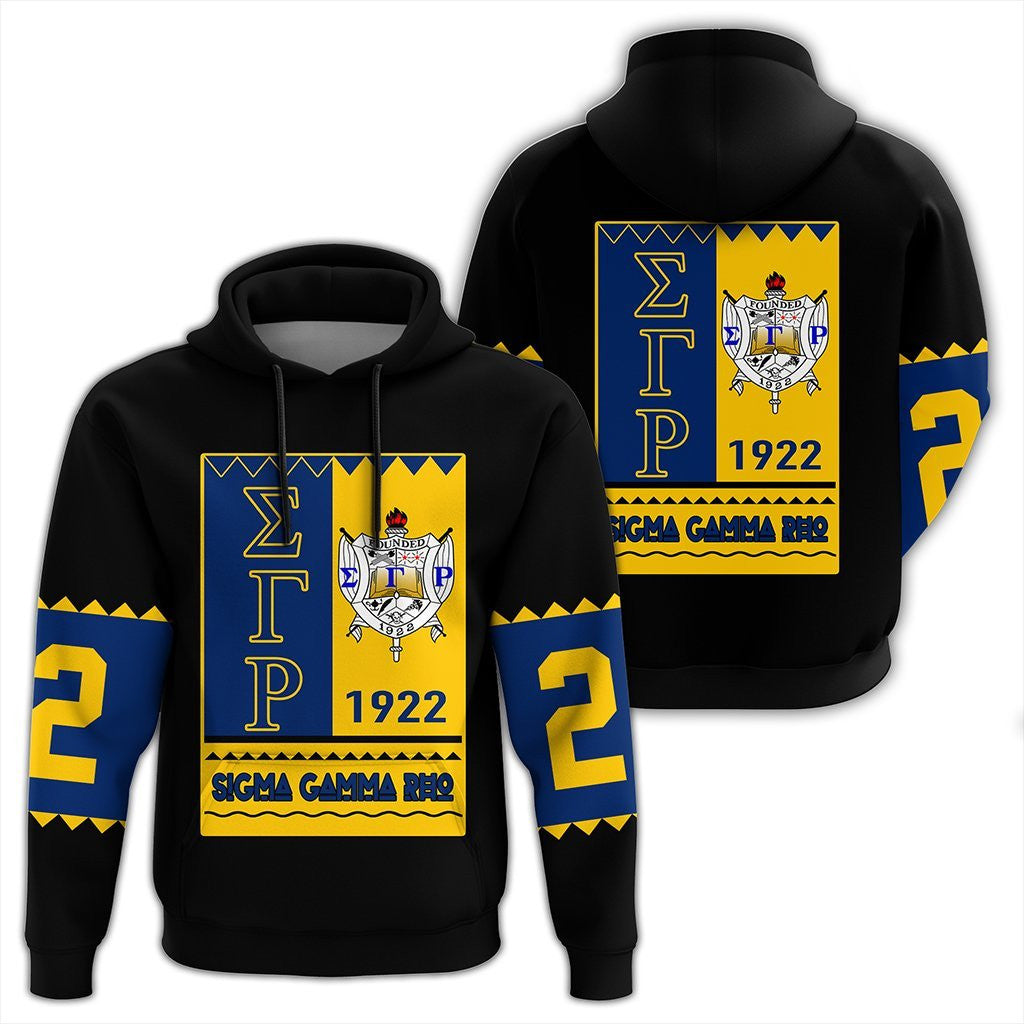 Sorority Hoodie - Sigma Gamma Rho Black Style Pullover Hoodie