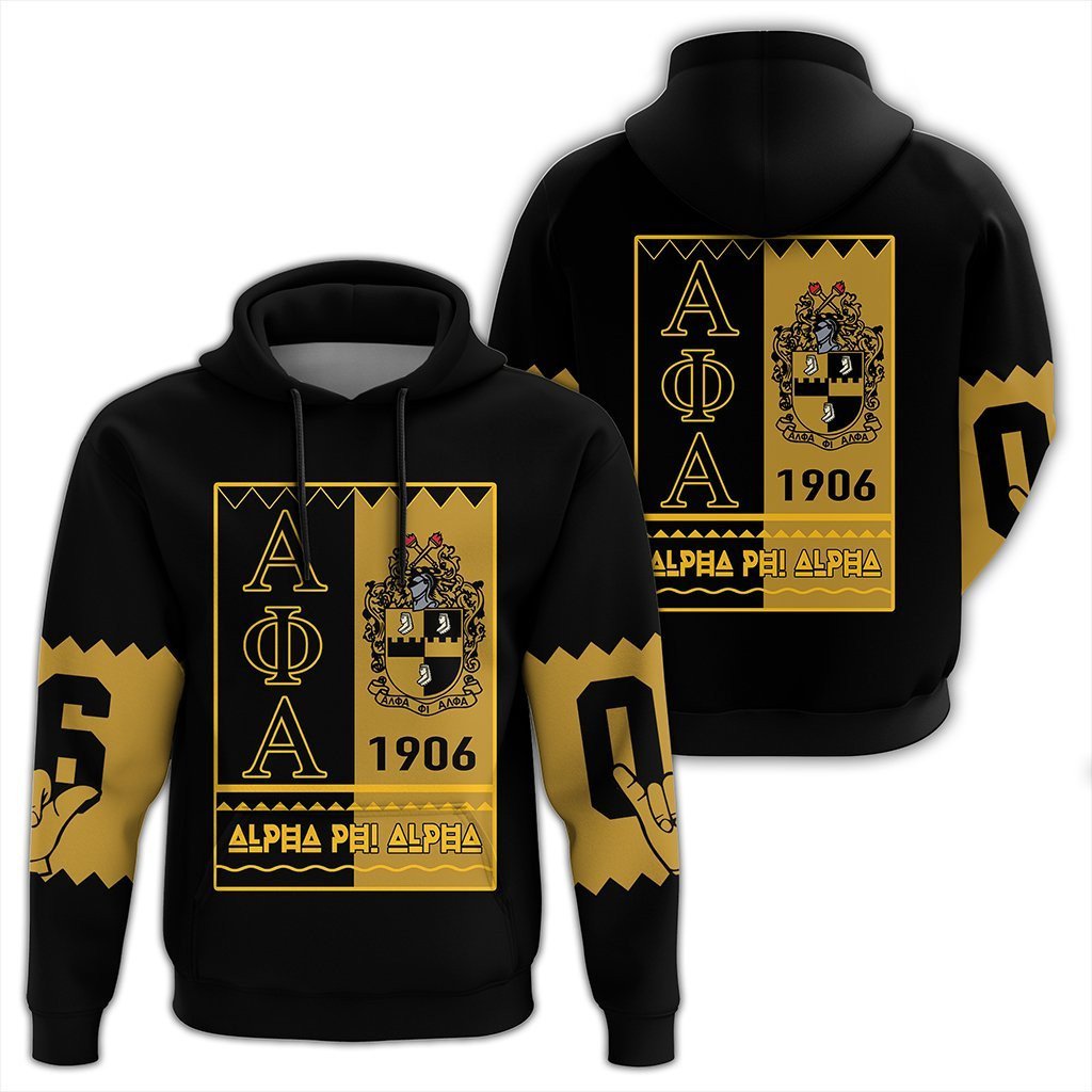 Fraternity Hoodie - Alpha Phi Alpha Black Style Pullover Hoodie