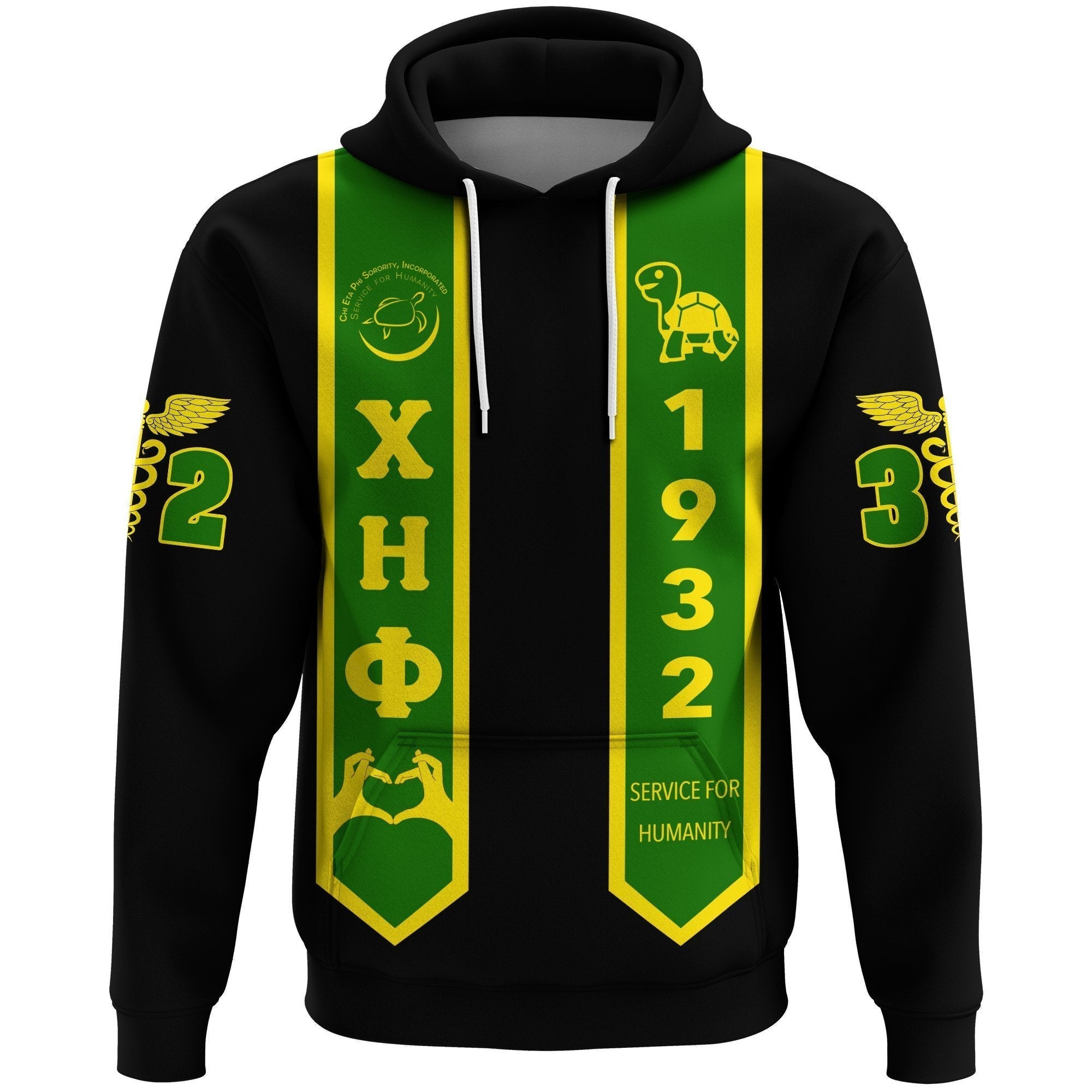 Sorority Hoodie - Chi Eta Phi Pullover Hoodie Graduation Stole Style