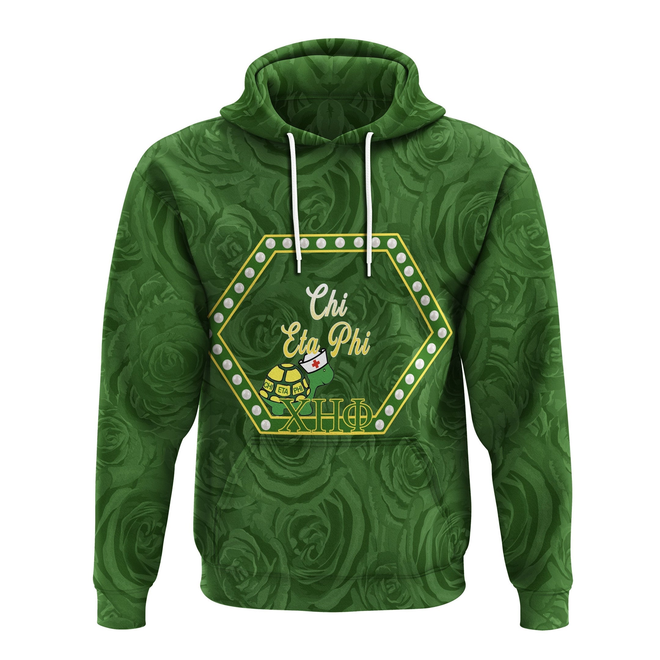 Sorority Hoodie - Chi Eta Phi Rose Peals Pullover Hoodie