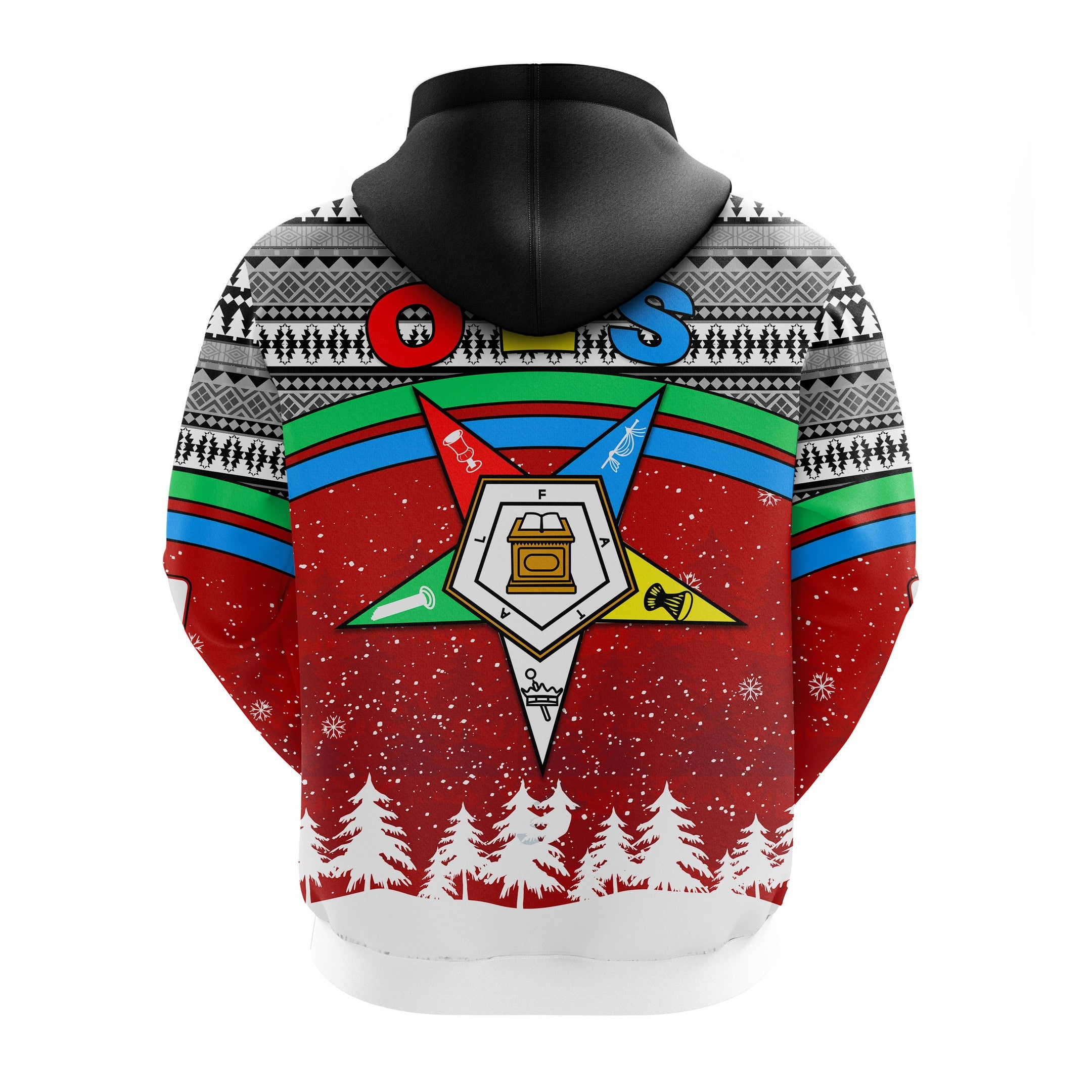 Sorority Hoodie - Order Of The Eastern Star Hoodie OES Christmas Pattern