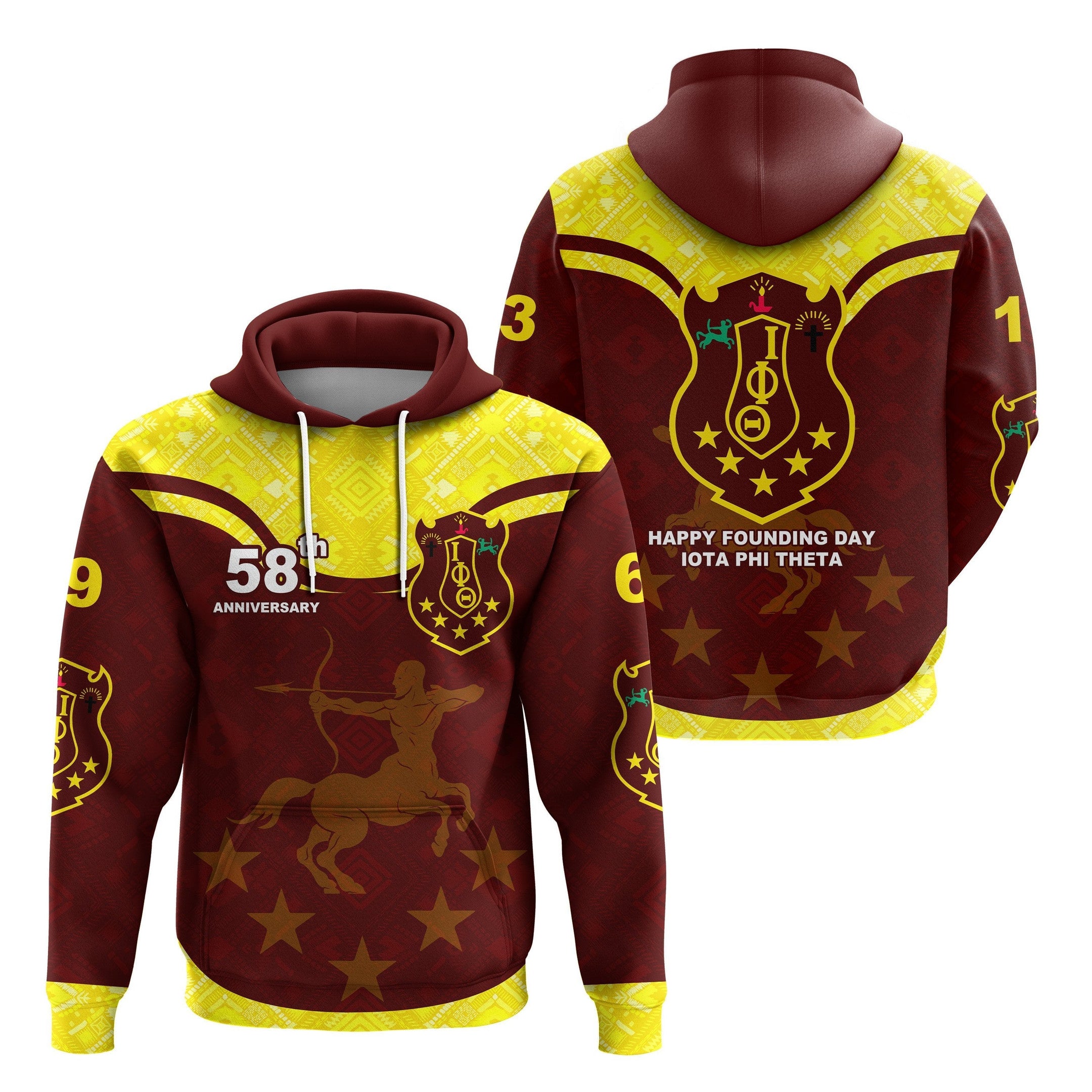 Fraternity Hoodie - Iota Phi Theta 58th Anniversary Hoodie Simple Style