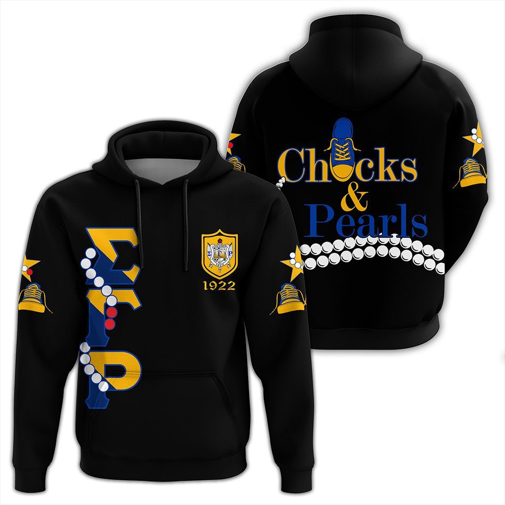 Sorority Hoodie - Sigma Gamma Rho Pearls K.H Chucks n Pearls Pullover Hoodie