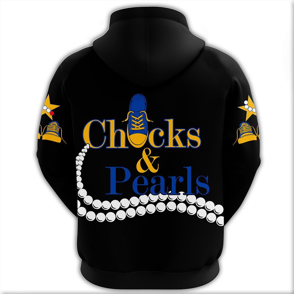 Sorority Hoodie - Sigma Gamma Rho Pearls K.H Chucks n Pearls Pullover Hoodie