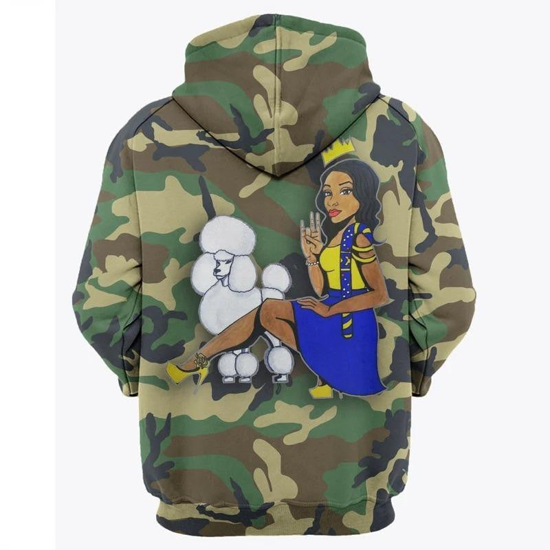 Sorority Hoodie - Militaty Sigma Gamma Rho Woman Poodle Hoodie