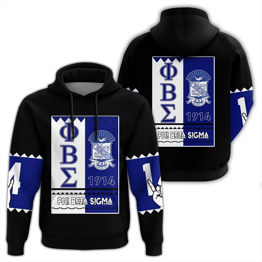 Phi Beta Sigma Black Style Pullover Hoodie