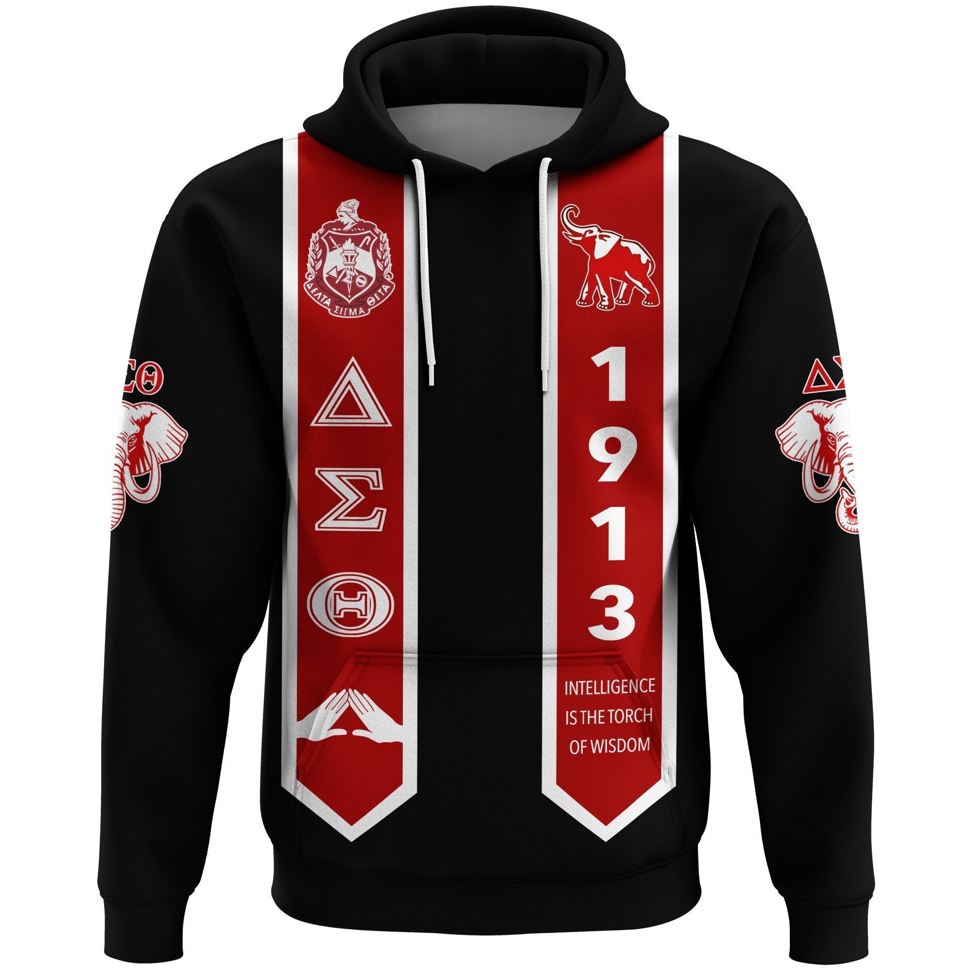 Sorority Hoodie - Delta Sigma Theta Pullover Graduation Stole Style