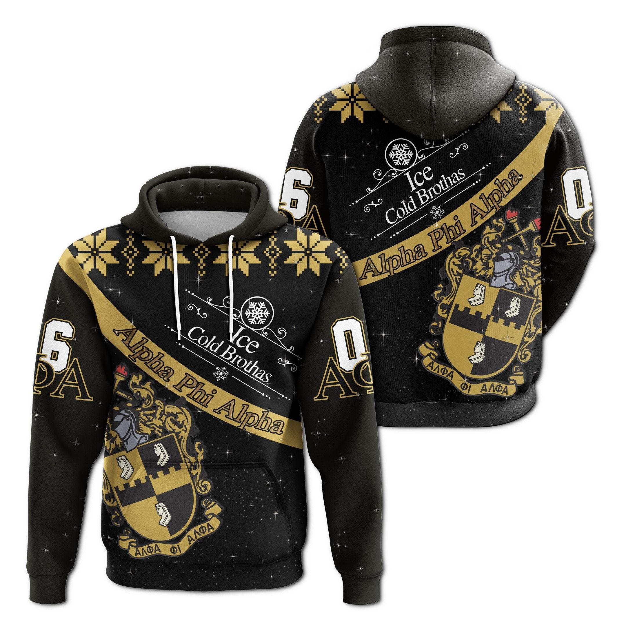 Fraternity Hoodie - Alpha Phi Alpha Ice Cold Brothas Christmas Pullover