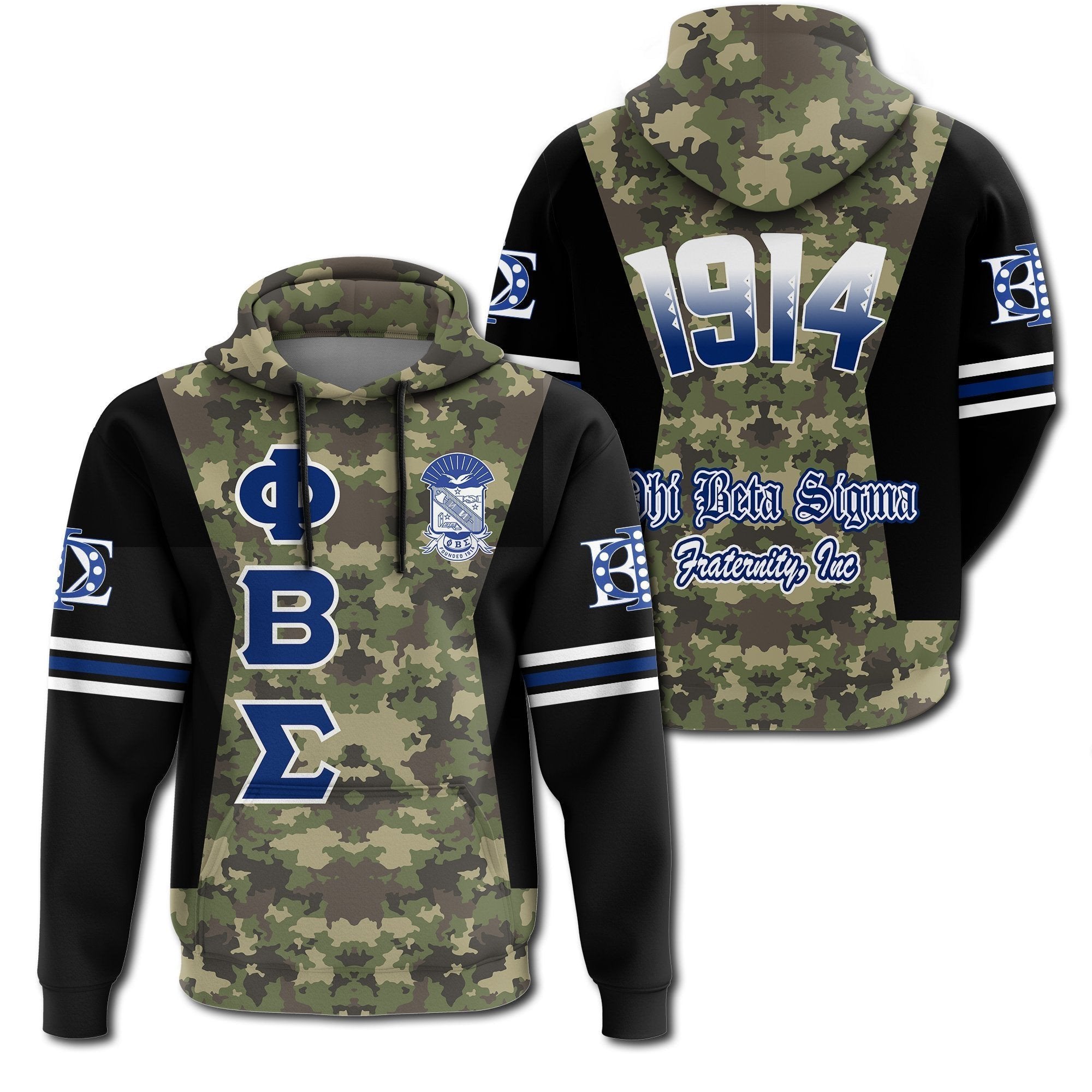 Phi Beta Sigma Fraternity Camouflage Hoodie