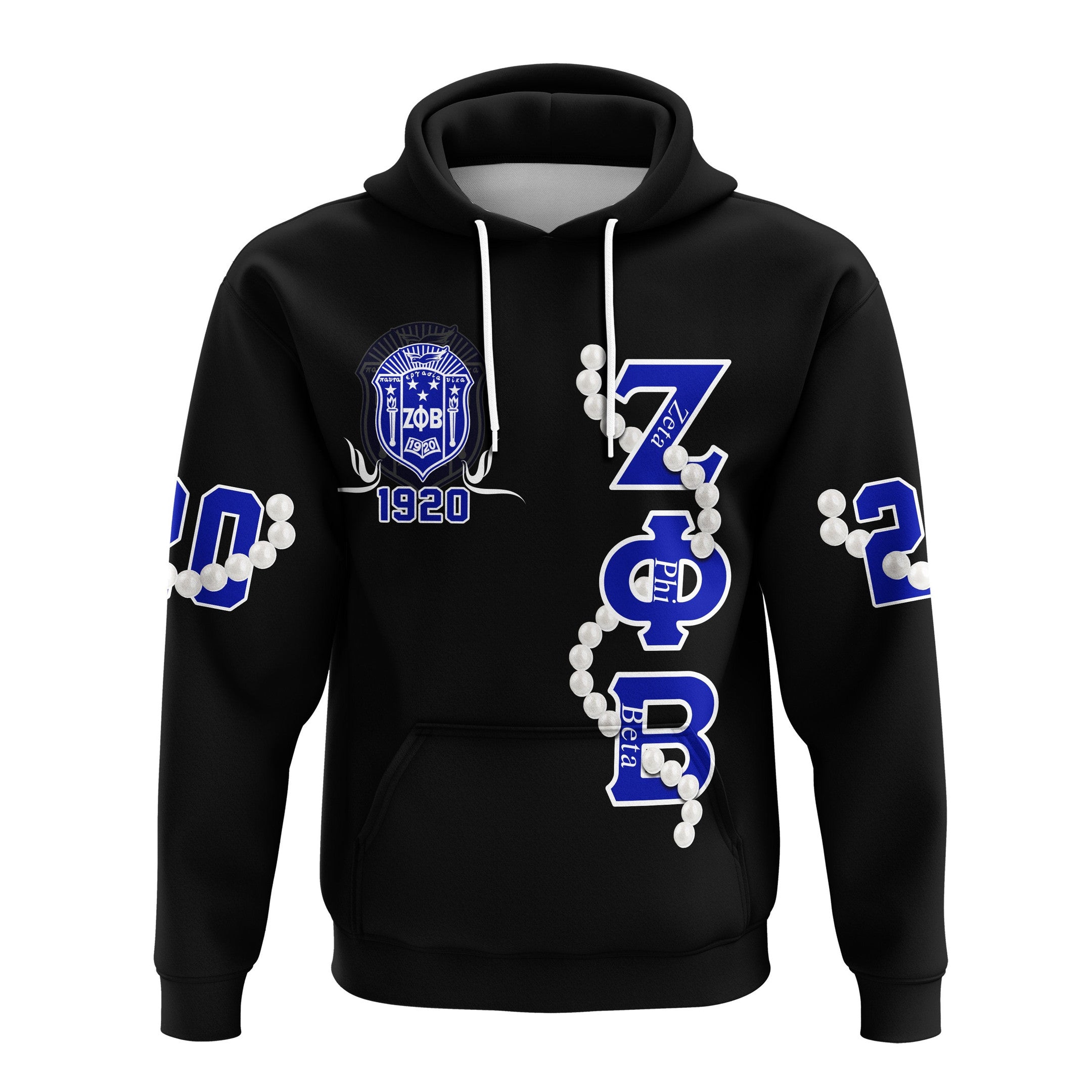 Sorority Hoodie - Zeta Phi Beta Pearl Pullover Hoodie