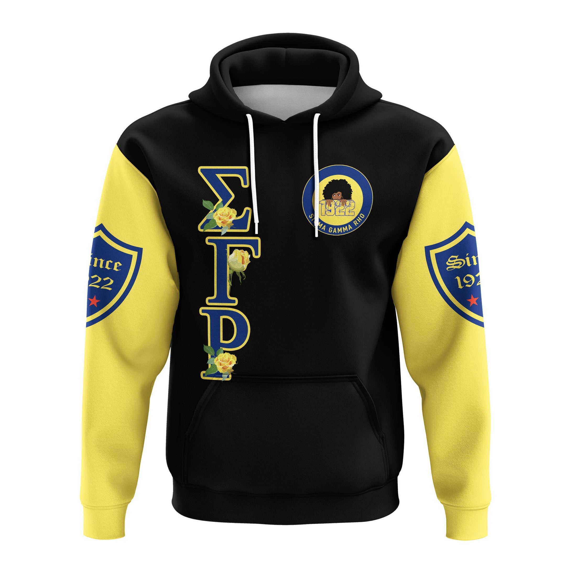 Sorority Hoodie - Sigma Gamma Rho Yellow Rose Pullover Hoodie