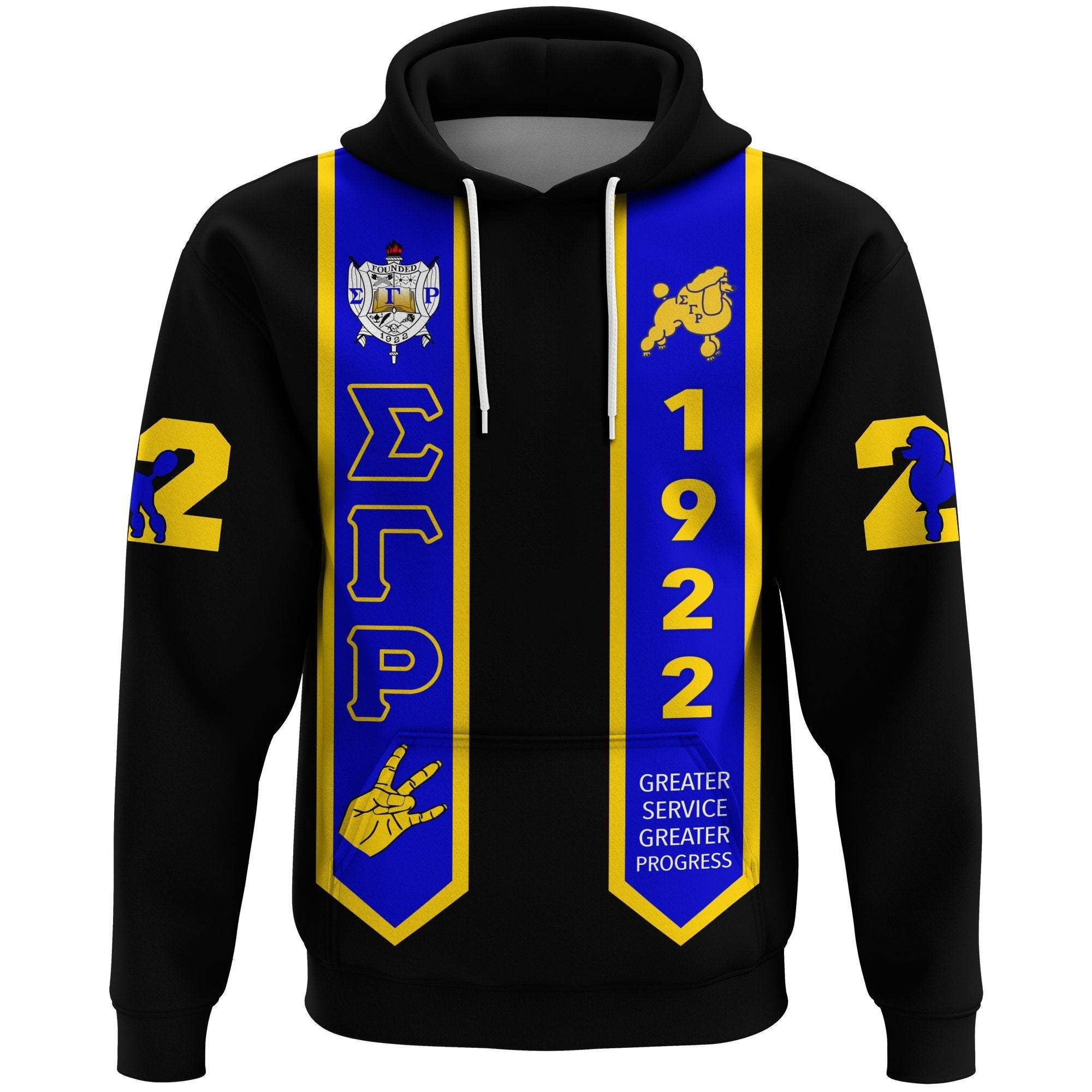 Sorority Hoodie - Sigma Gamma Rho Pullover Hoodie Graduation Stole Style