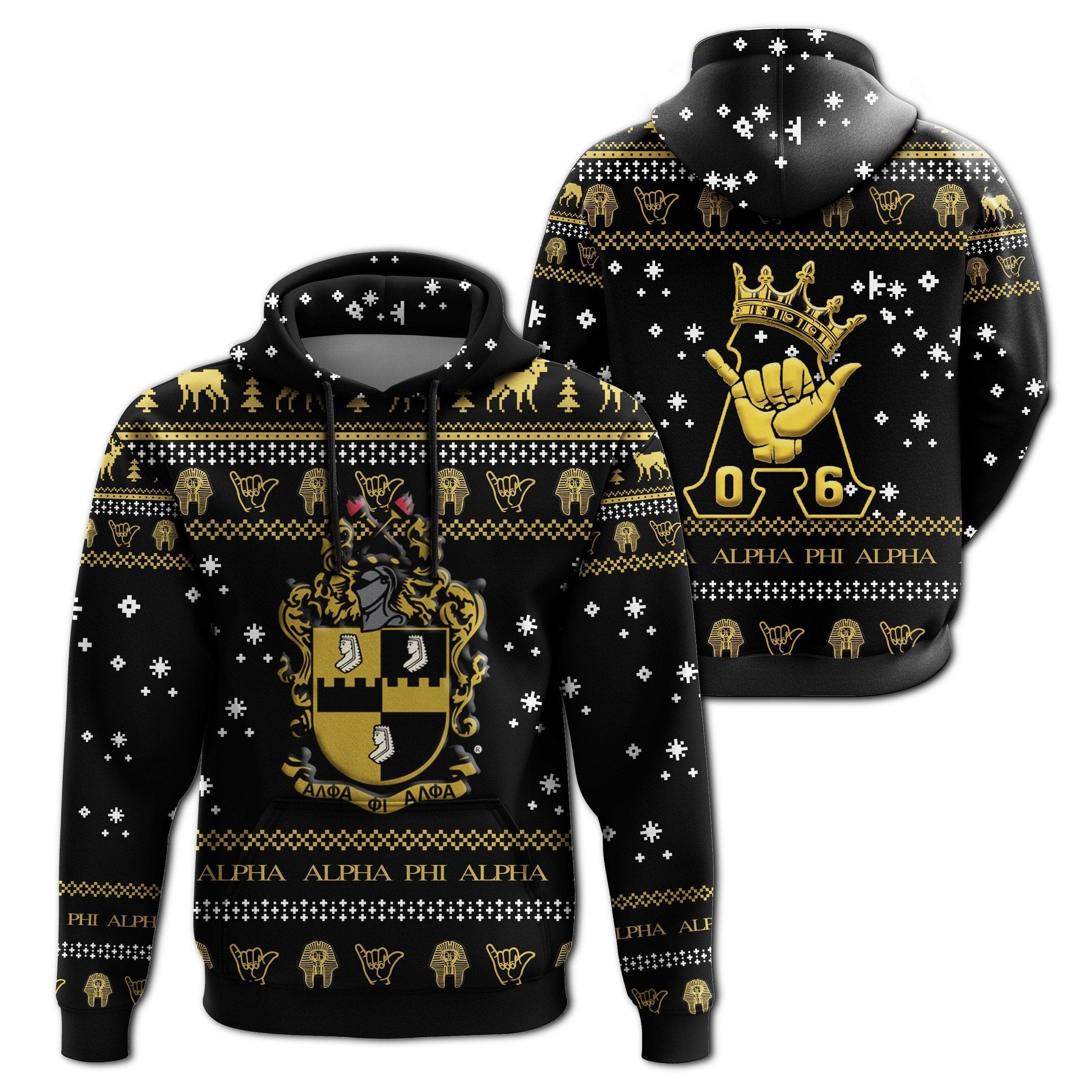 Fraternity Hoodie -  Alpha Phi Alpha Christmas Style Pullover