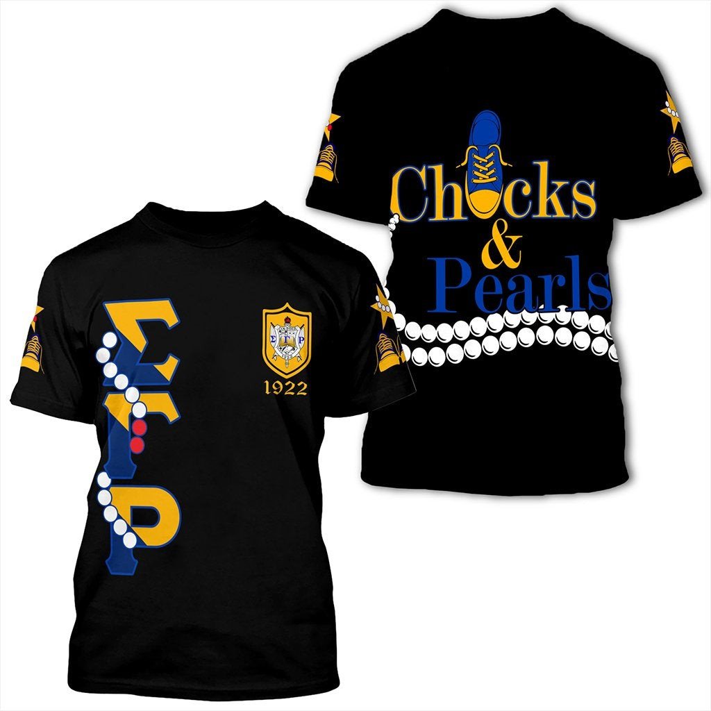 Sorority TShirt - Sigma Gamma Rho Pearls K.H Chucks And Pearls Tee