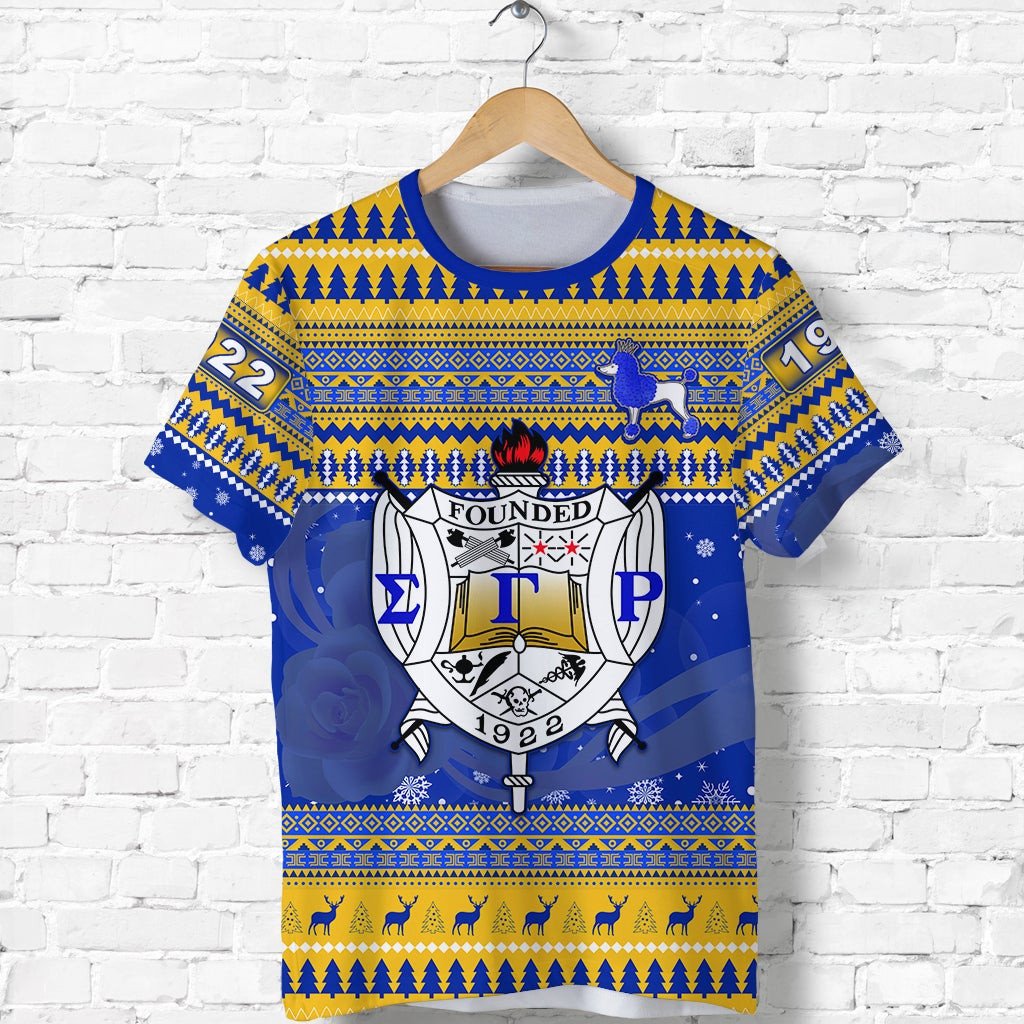 Sorority TShirt - Sigma Gamma Rho Christmas TShirt African Pattern