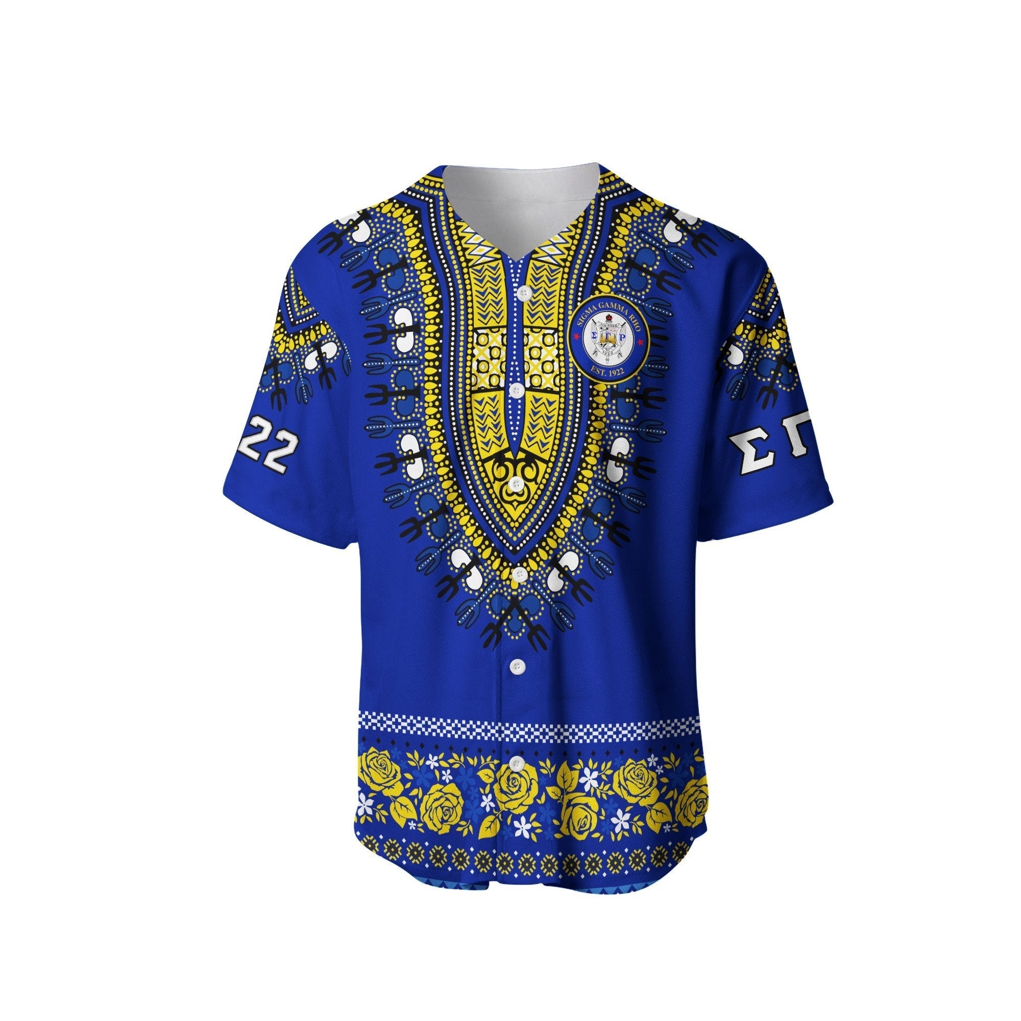 Sorority Baseball Jersey - Sigma Gamma Rho Baseball Jersey African Pattern