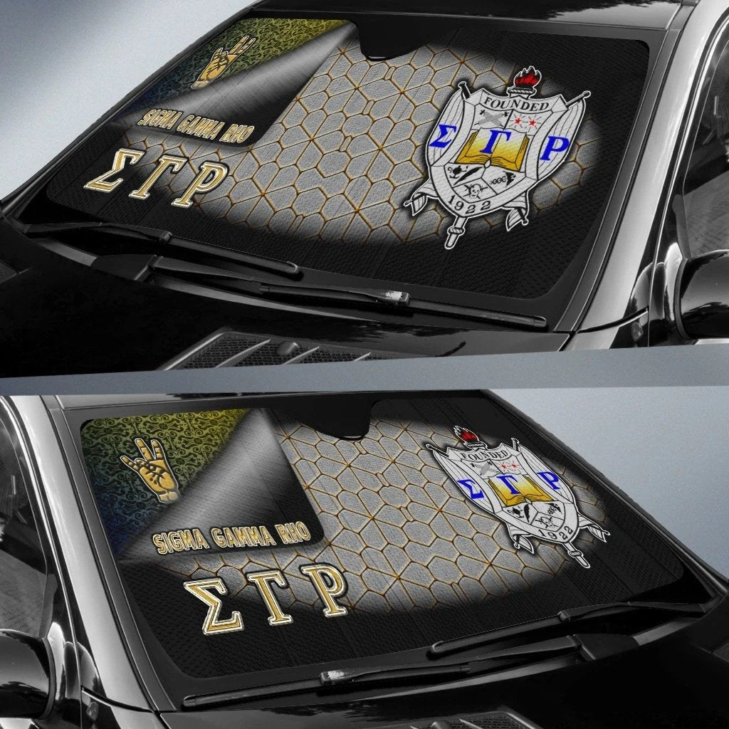 Sorority Sun Shade - Hand Sign Sigma Gamma Rho Car Sun Shade