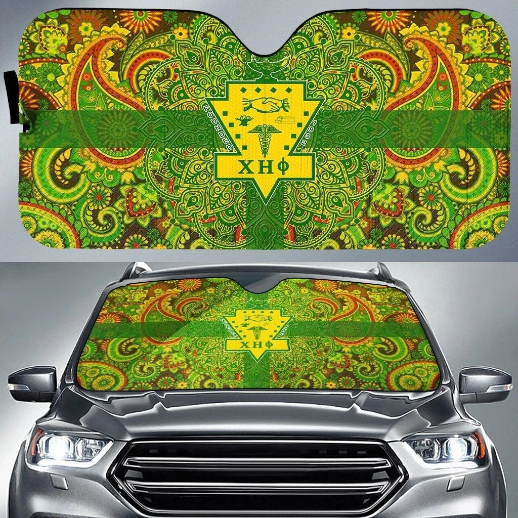 Sorority Sun Shade - Chi Eta Phi Paisley Car Sun Shade