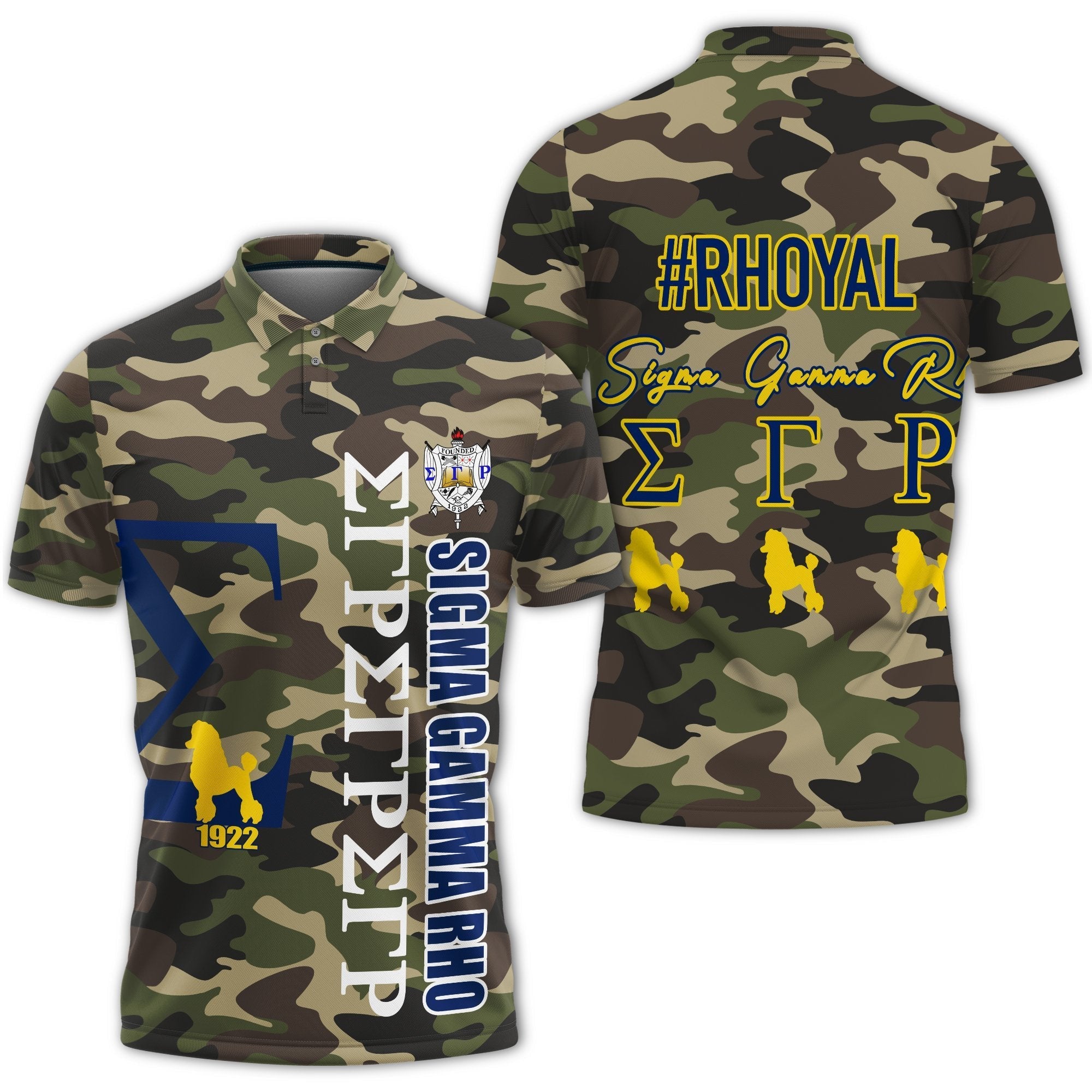 Sorority Polo - Sigma Gamma Rho Camouflage Style Polo Shirt