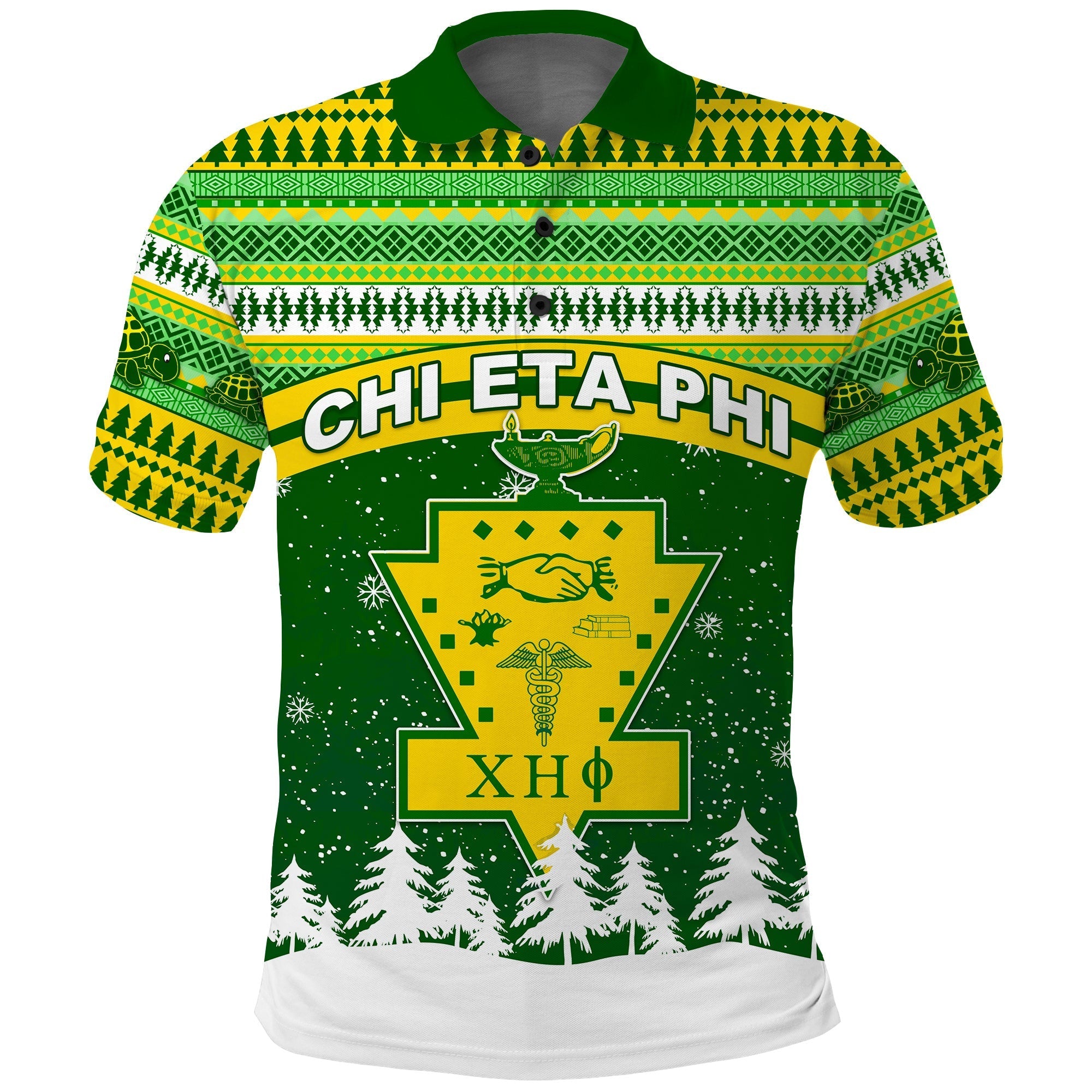 Sorority Polo - Chi Eta Phi Christmas Polo Shirt African Pattern