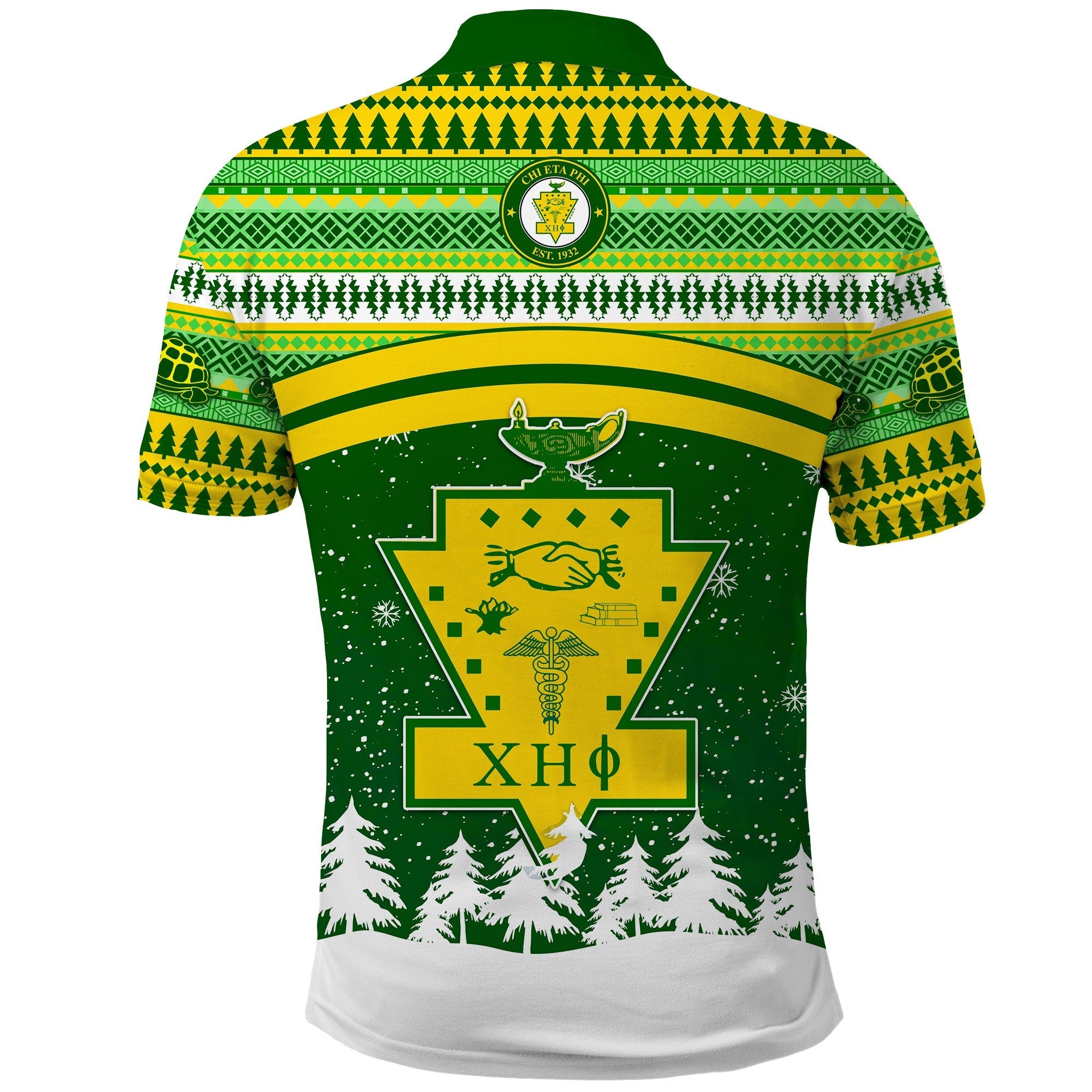 Sorority Polo - Chi Eta Phi Christmas Polo Shirt African Pattern