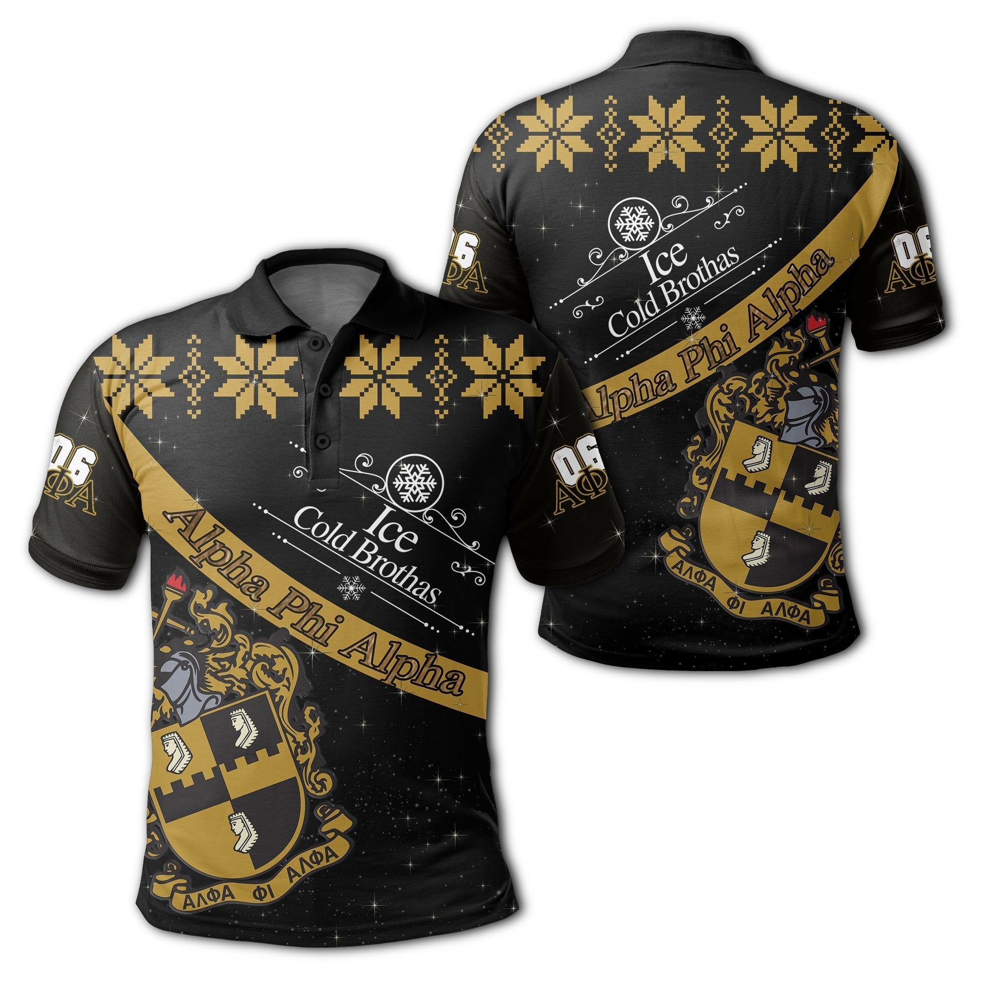 Fraternity Polo - Alpha Phi Alpha Ice Cold Brothas Christmas Polo Shirt