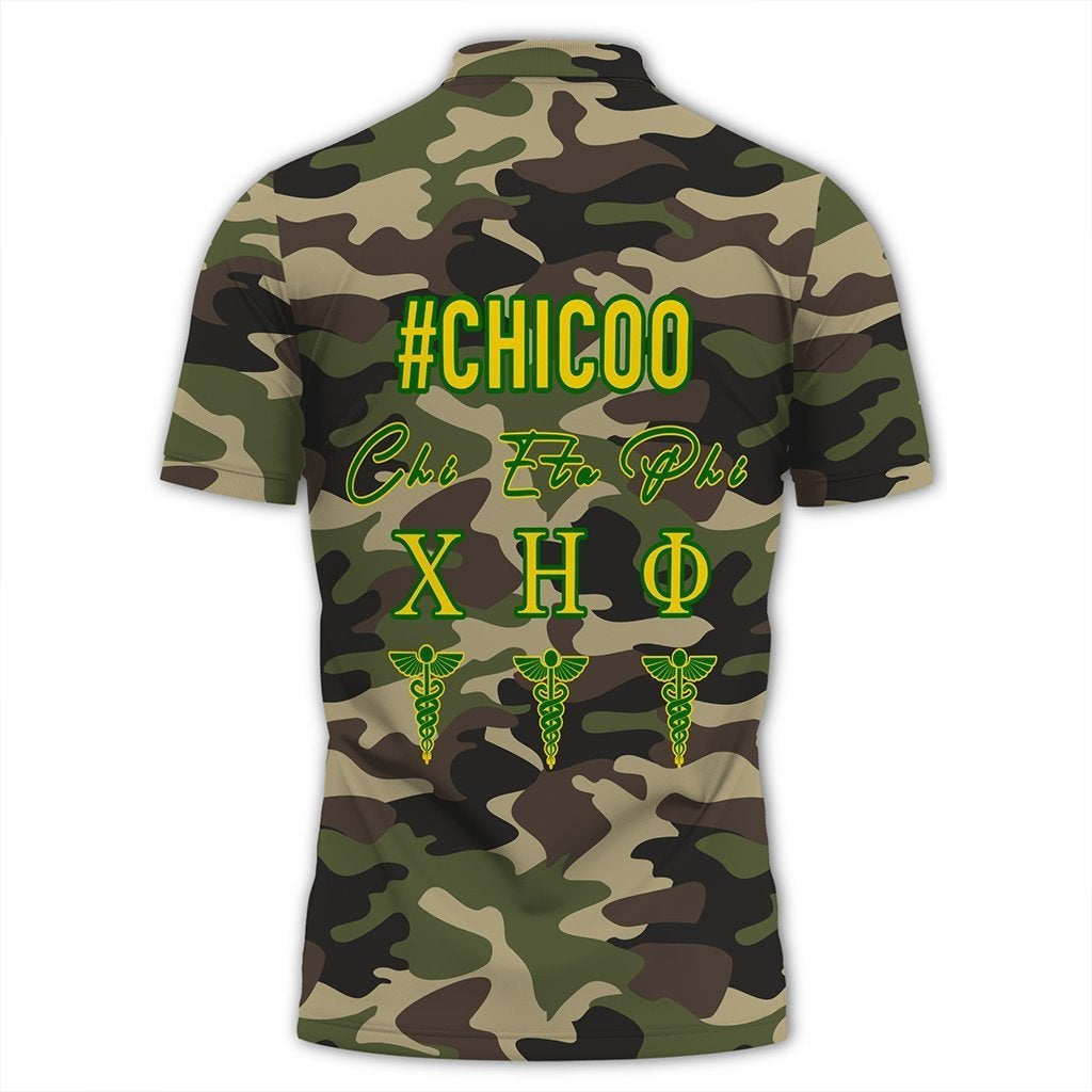 Sorority Polo - Chi Eta Phi Camouflage Style Polo Shirt