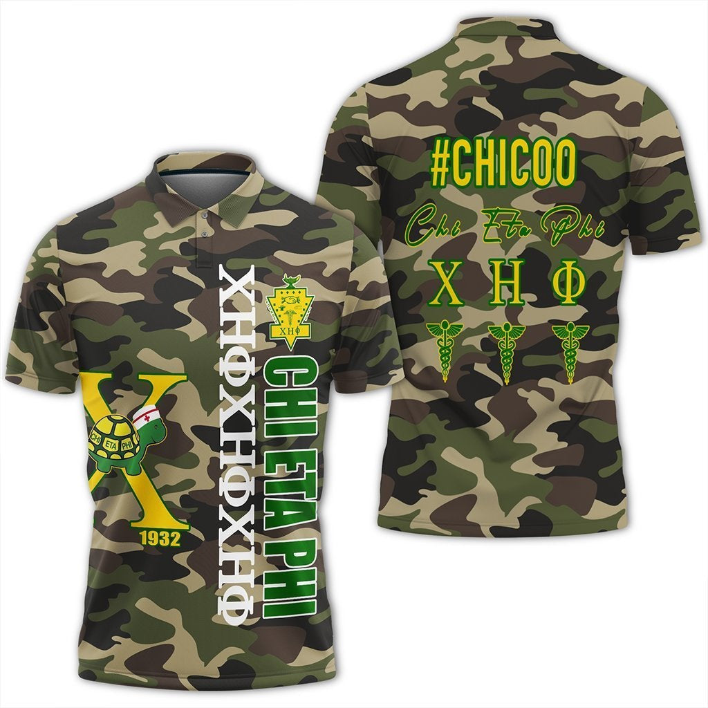 Sorority Polo - Chi Eta Phi Camouflage Style Polo Shirt