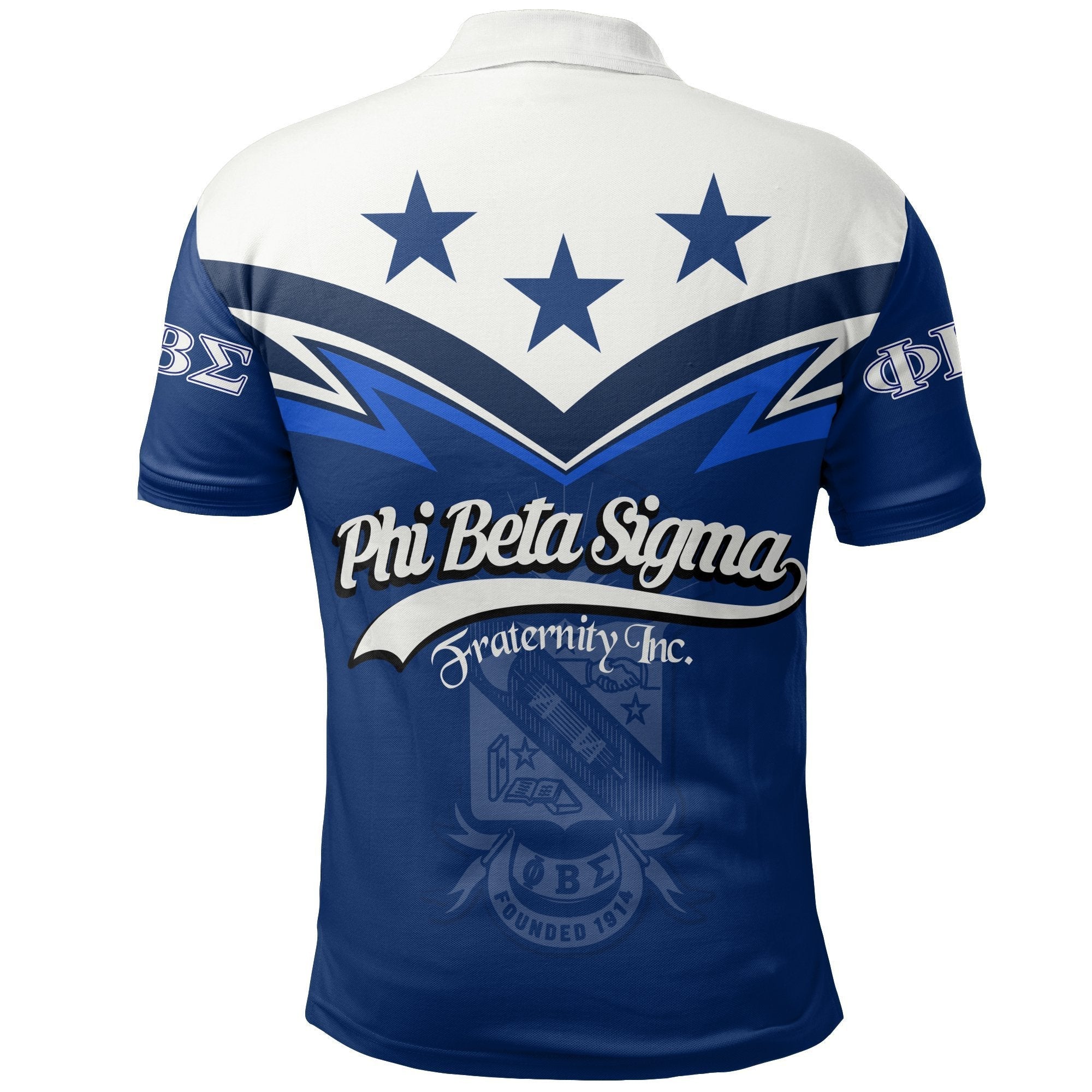 Fraternity Polo - Original Stars Phi Beta Sigma Polo Shirt - Zig Zag Style