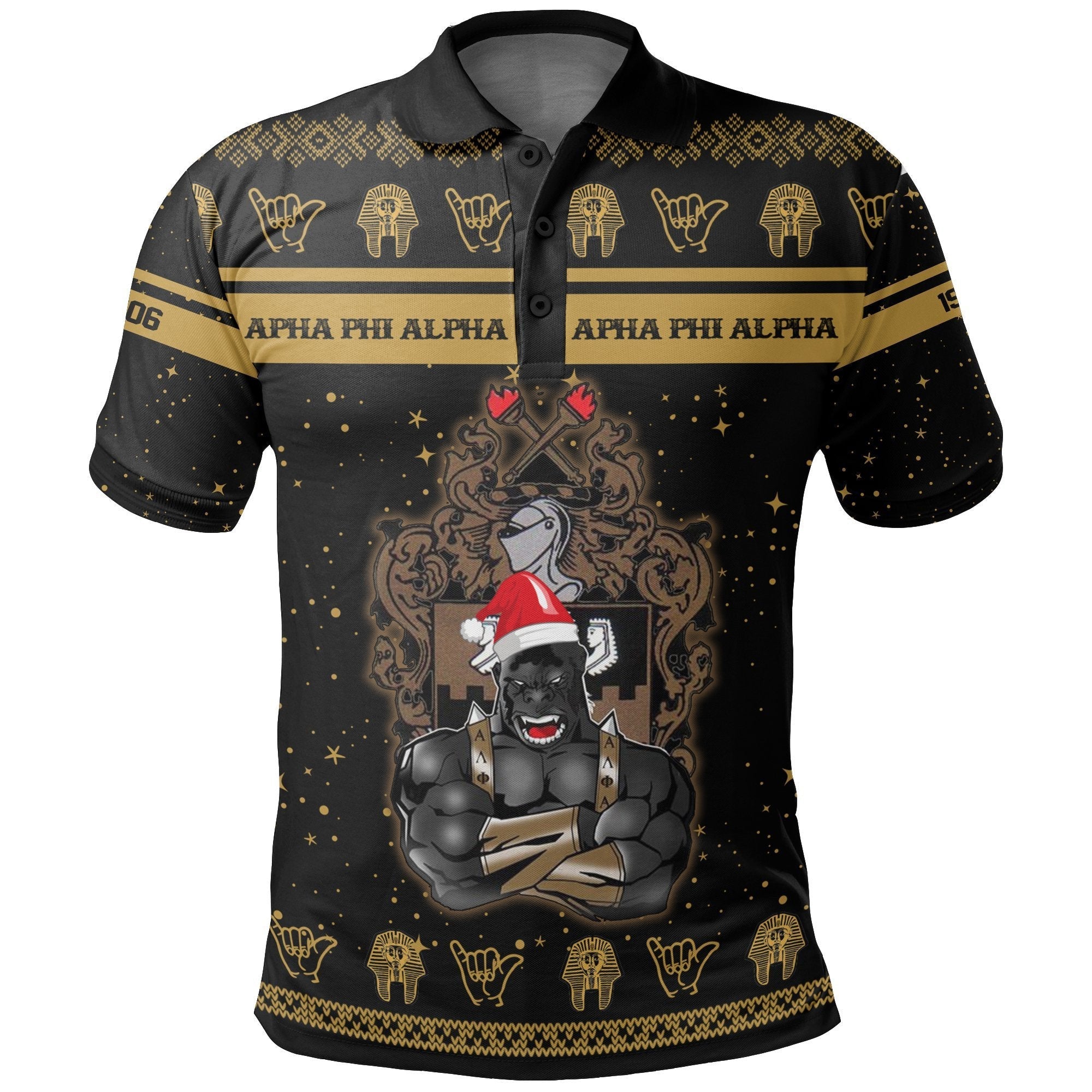 Fraternity Polo - Alpha Phi Alpha Ape Christmas Polo Shirt