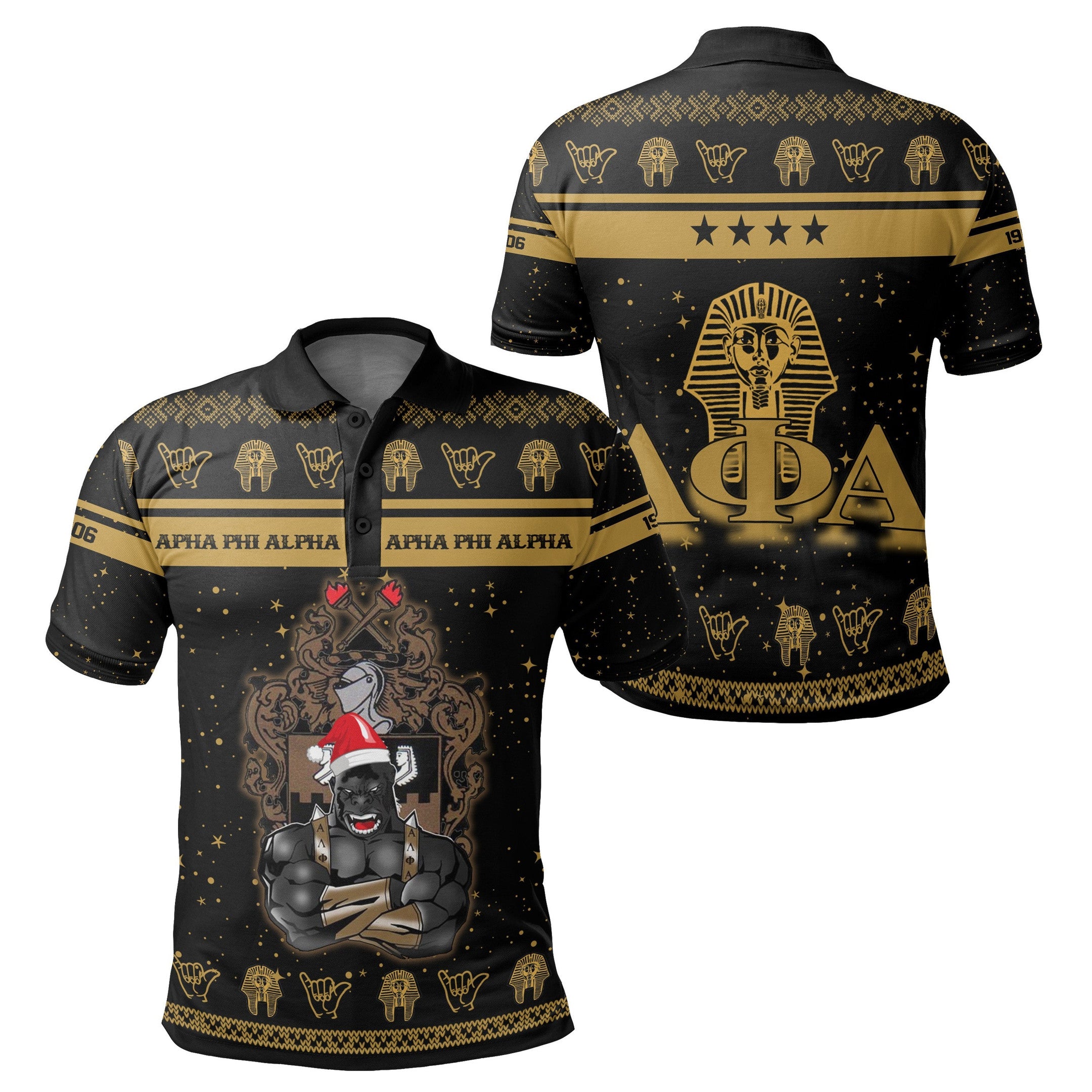 Fraternity Polo - Alpha Phi Alpha Ape Christmas Polo Shirt