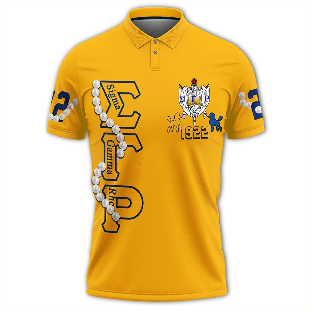 Sorority Polo - Sigma Gamma Rho Pearl Yellow Polo Shirt