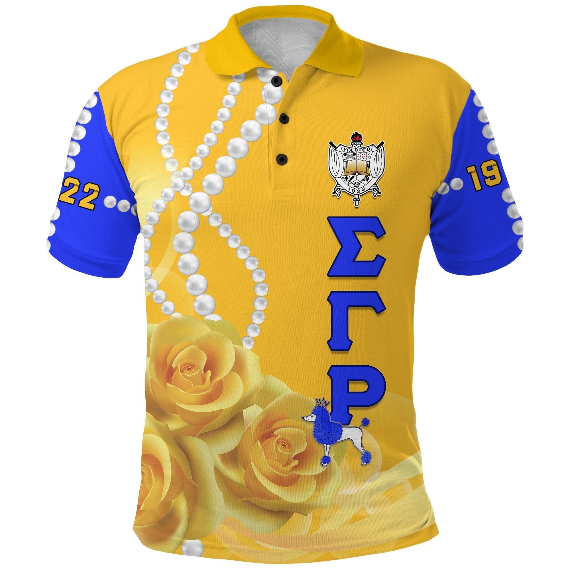 Sorority Polo - Sigma Gamma Rho Polo Shirt Yellow Tea Rose