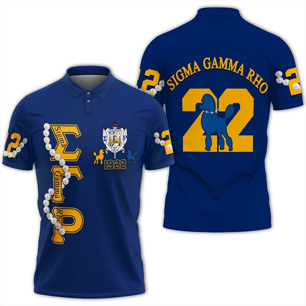 Sorority Polo - Sigma Gamma Rho Pearl Blue Polo Shirt