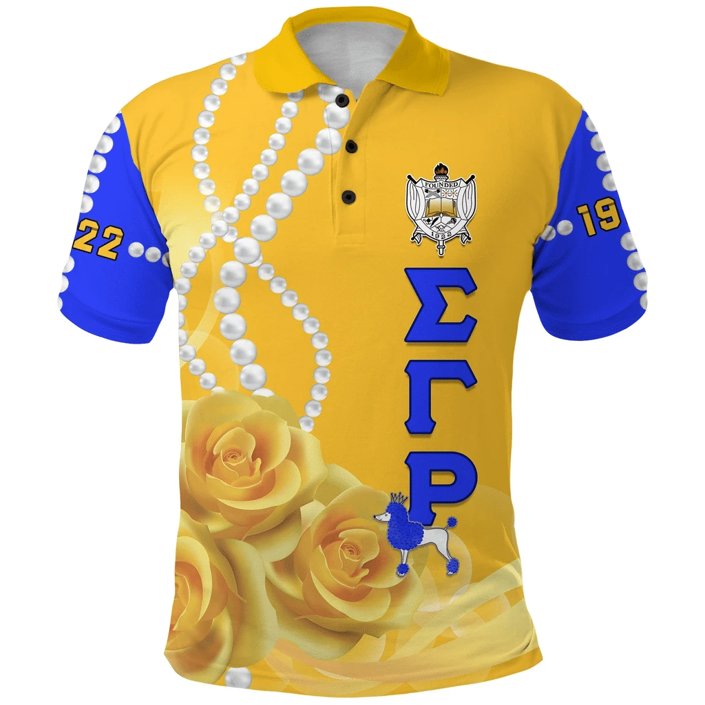 Sorority Polo - Sigma Gamma Rho Yellow Tea Rose Polo Shirts