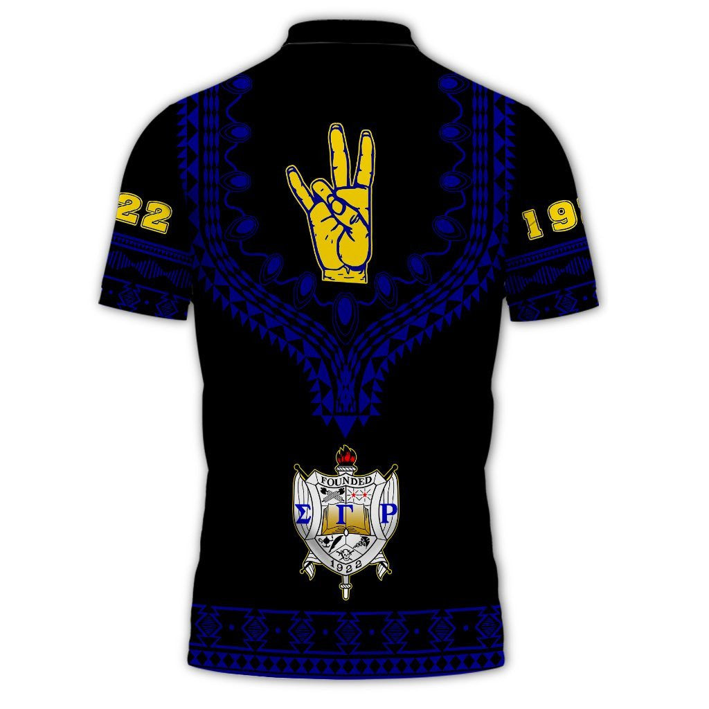 Sorority Polo - Sigma Gamma Rho Dashiki Polo Shirt Alva Style