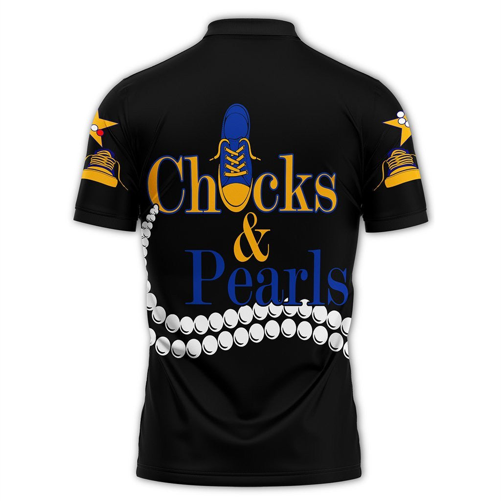 Sorority Polo - Sigma Gamma Rho Pearls K.H Chucks n Pearls Polo Shirt