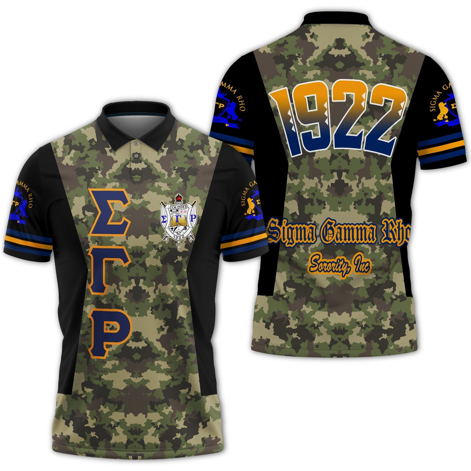 Sorority Polo - Sigma Gamma Rho Sorority Camouflage Polo Shirt