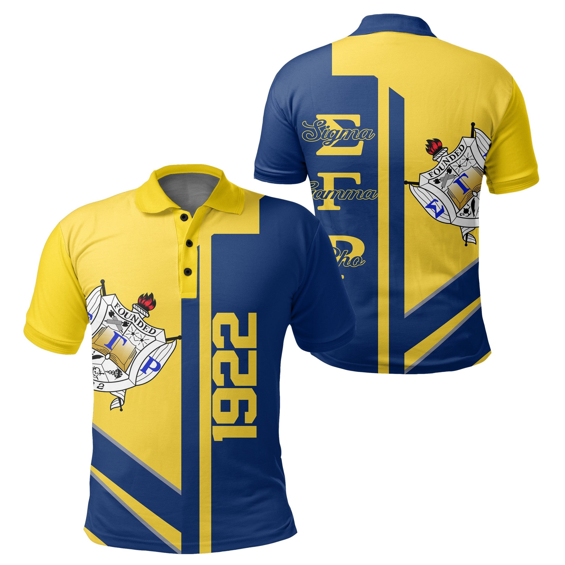 Sorority Polo -Sigma Gamma Rho SGR Half Concept Polo Shirt